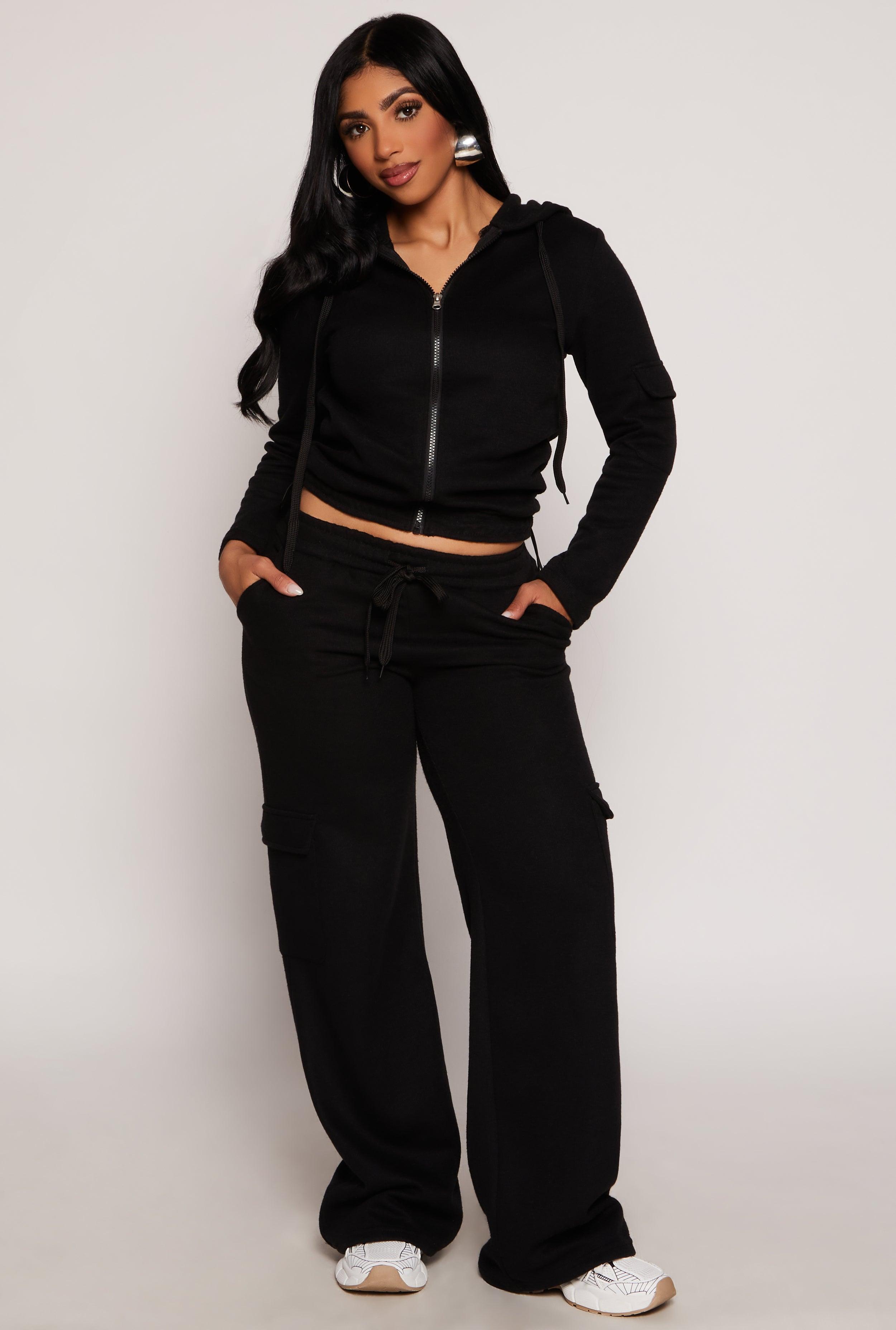 Womens Drawstring Cargo Pocket Sweatpants Product Image