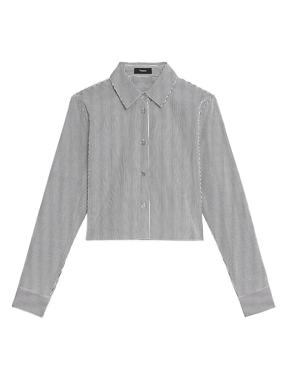 Theory Cropped Button Front Shirt Product Image