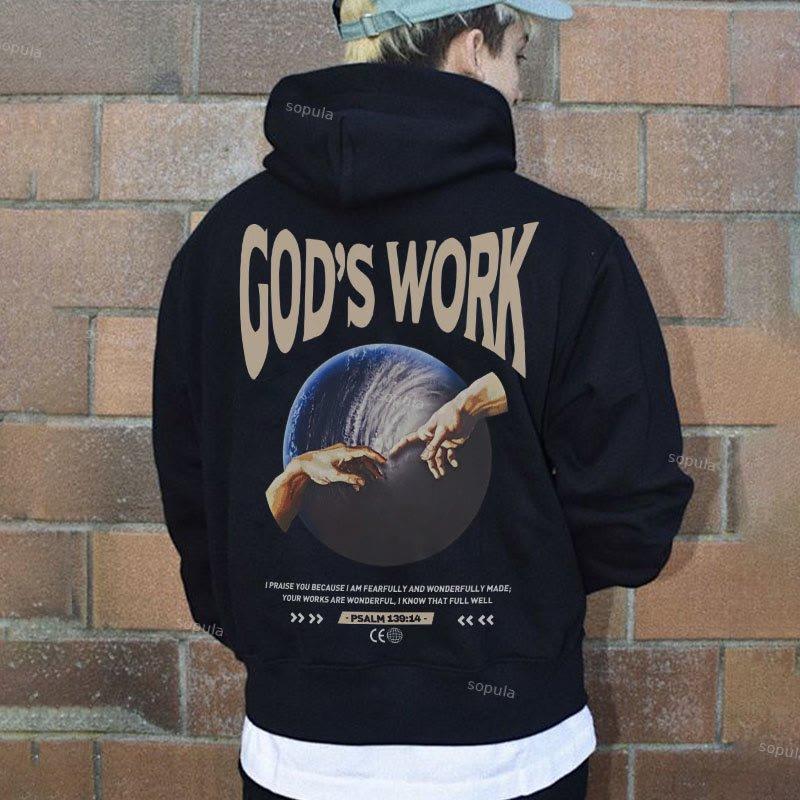 Vintage Boxer Patch Graphic Print Oversized Hoodie Product Image
