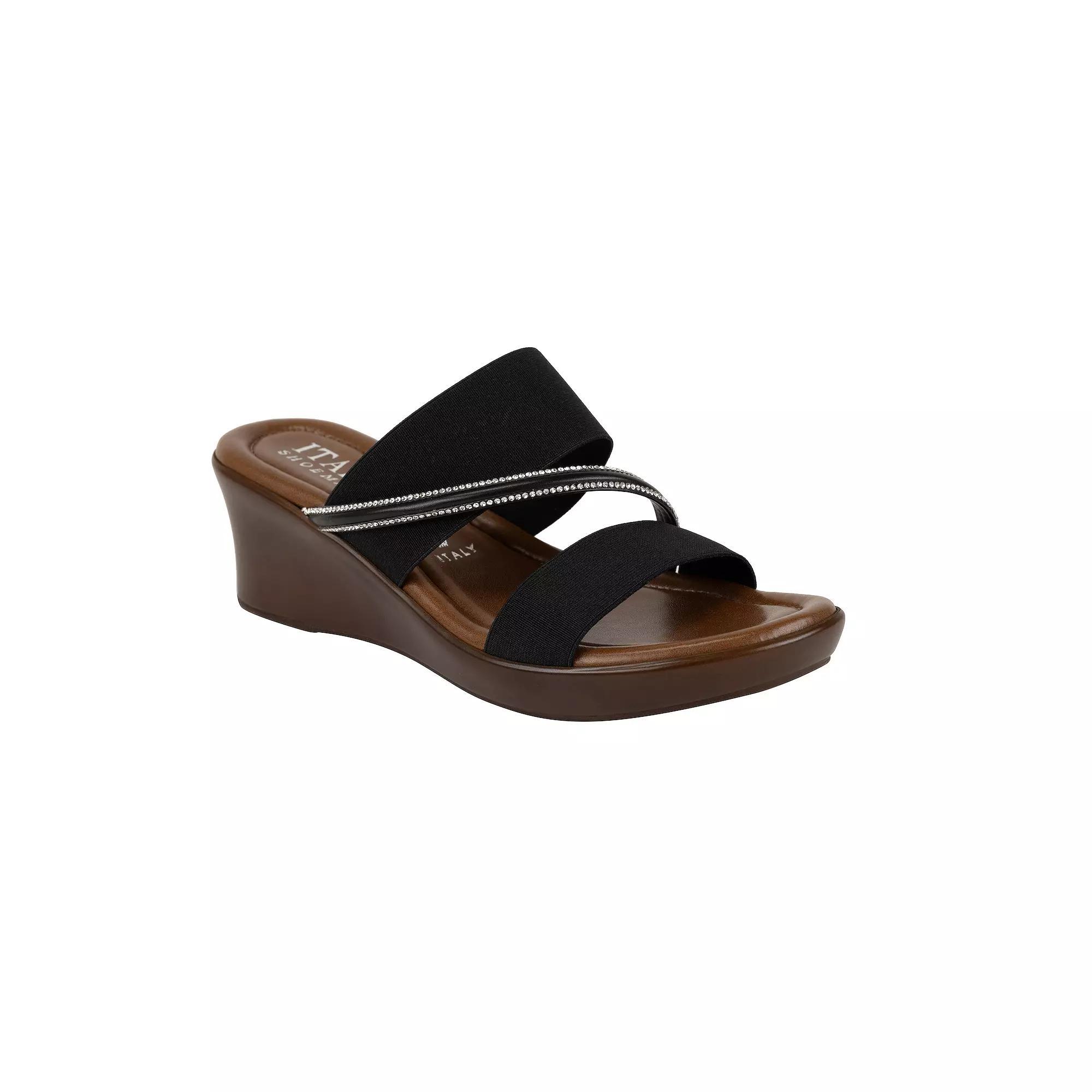 Italian Shoemakers Xanthe Women's Elastic Wedge, Size: 9, Black Product Image