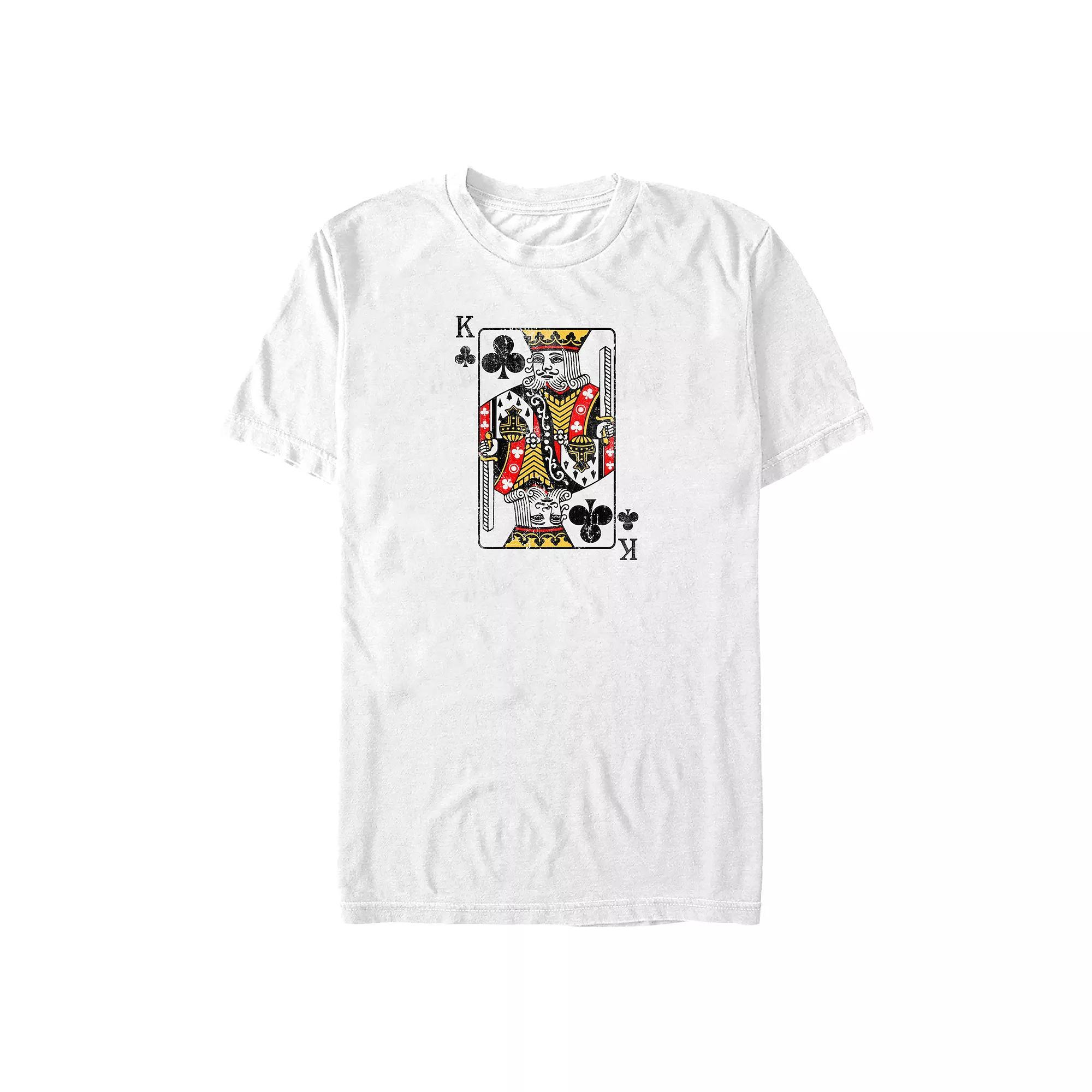 Big & Tall King Of Clubs Card Graphic Tee, Men's, Size: XL Tall, White Product Image