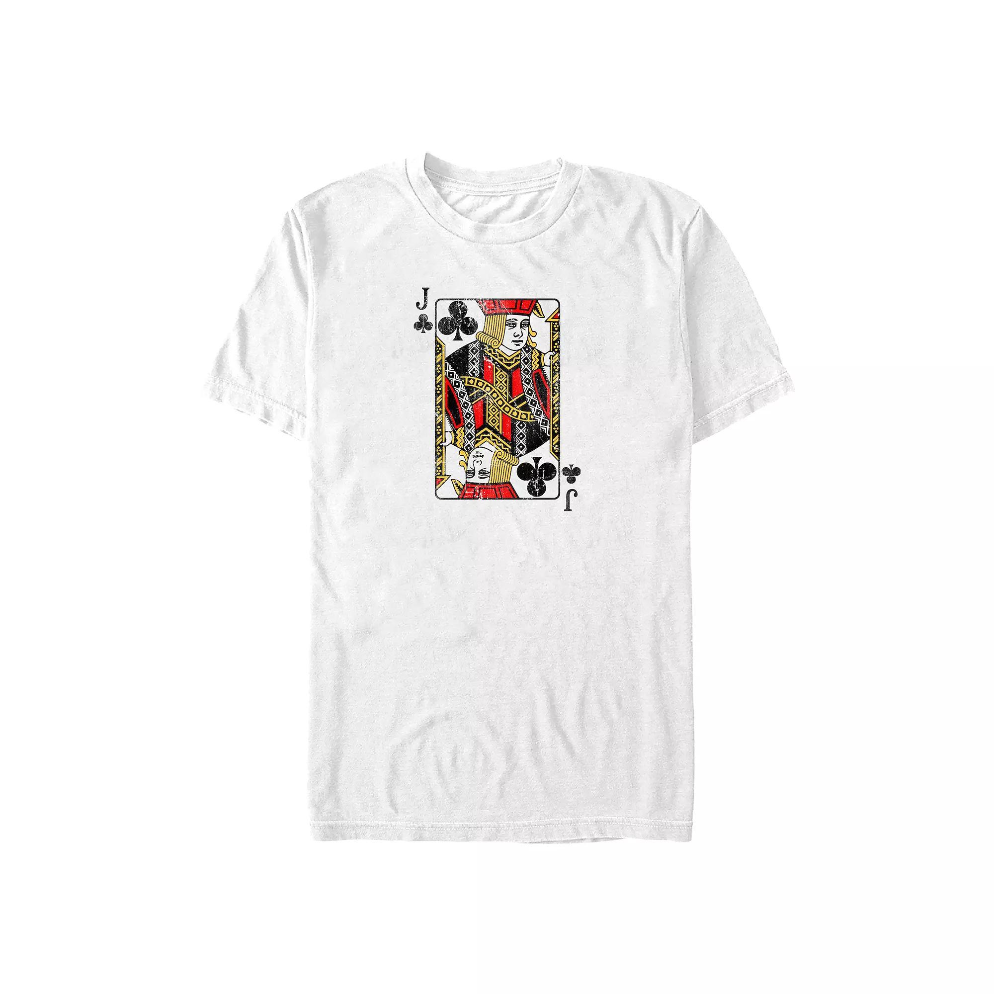 Big & Tall Jack Of Clubs Card Graphic Tee, Men's, Size: 4XL Tall, White Product Image