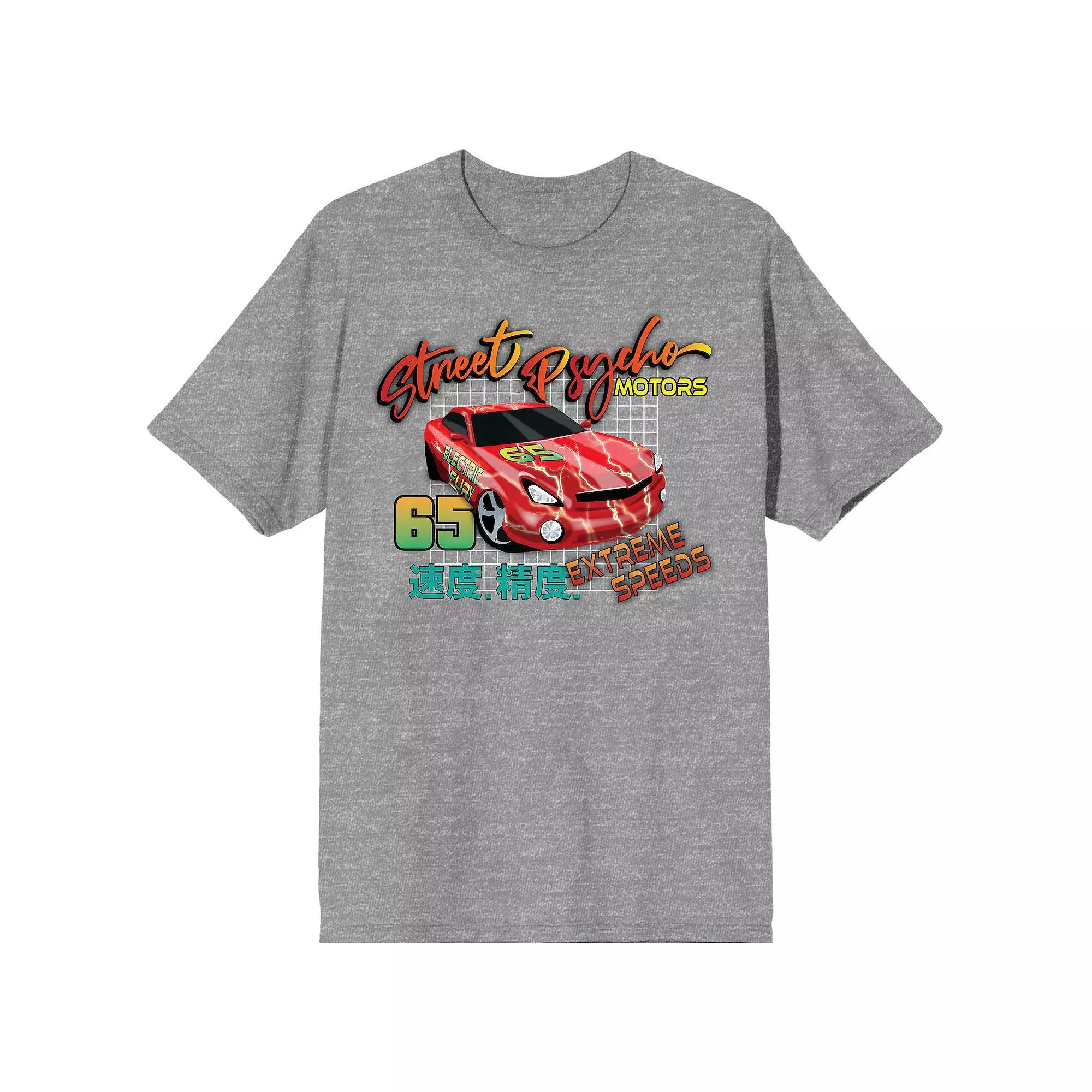 Men's Car Fanatic Red Lightning Tee, Size: Small, Gray Product Image