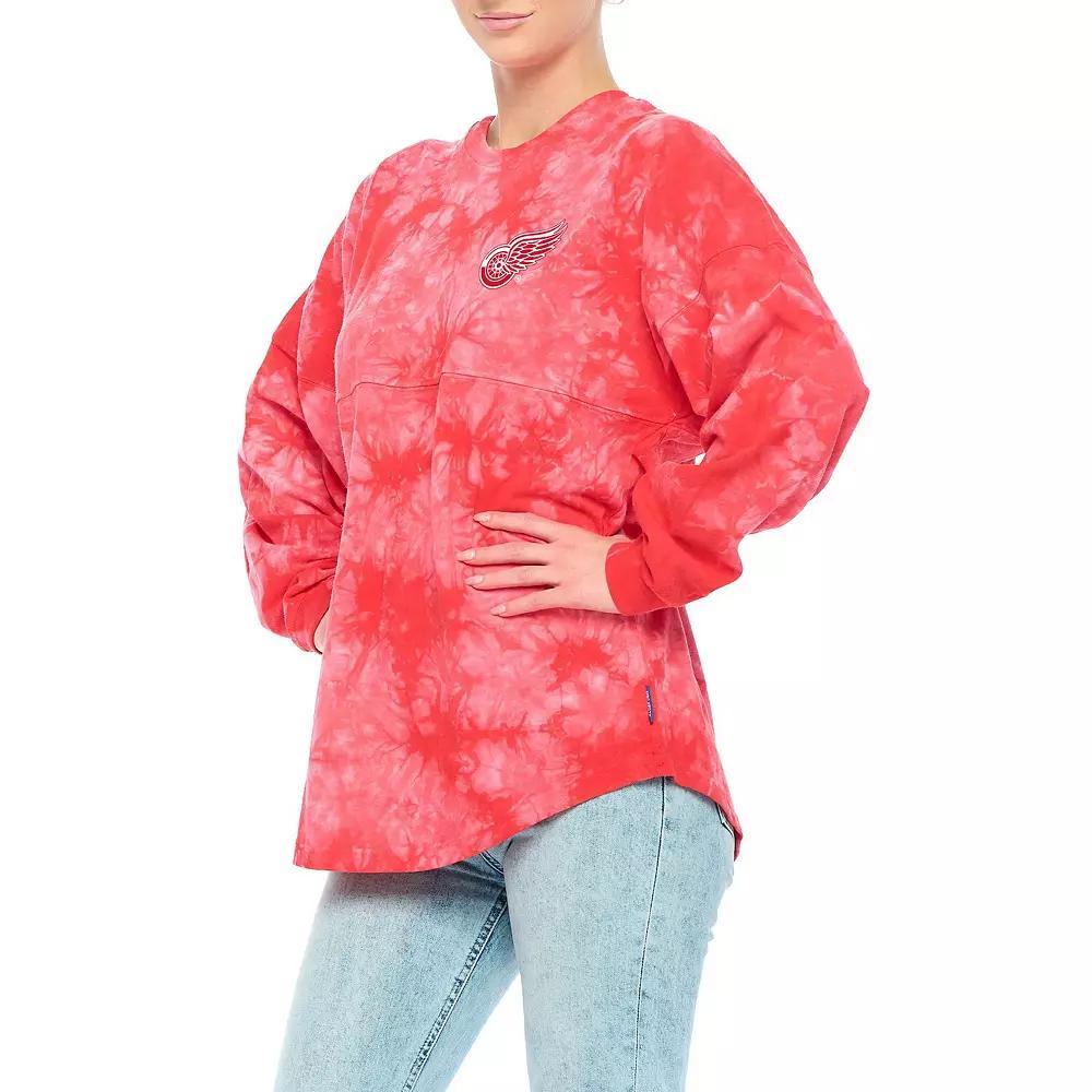 Women's Fanatics Branded Red Detroit Red Wings Crystal-Dye Long Sleeve T-Shirt, Size: Small Product Image