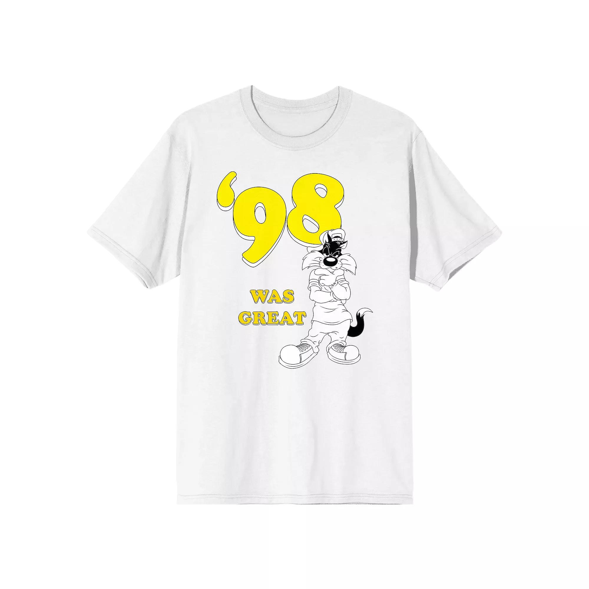 Men's Looney Tunes Sylvester 98 Tee, Size: XXL, White Product Image
