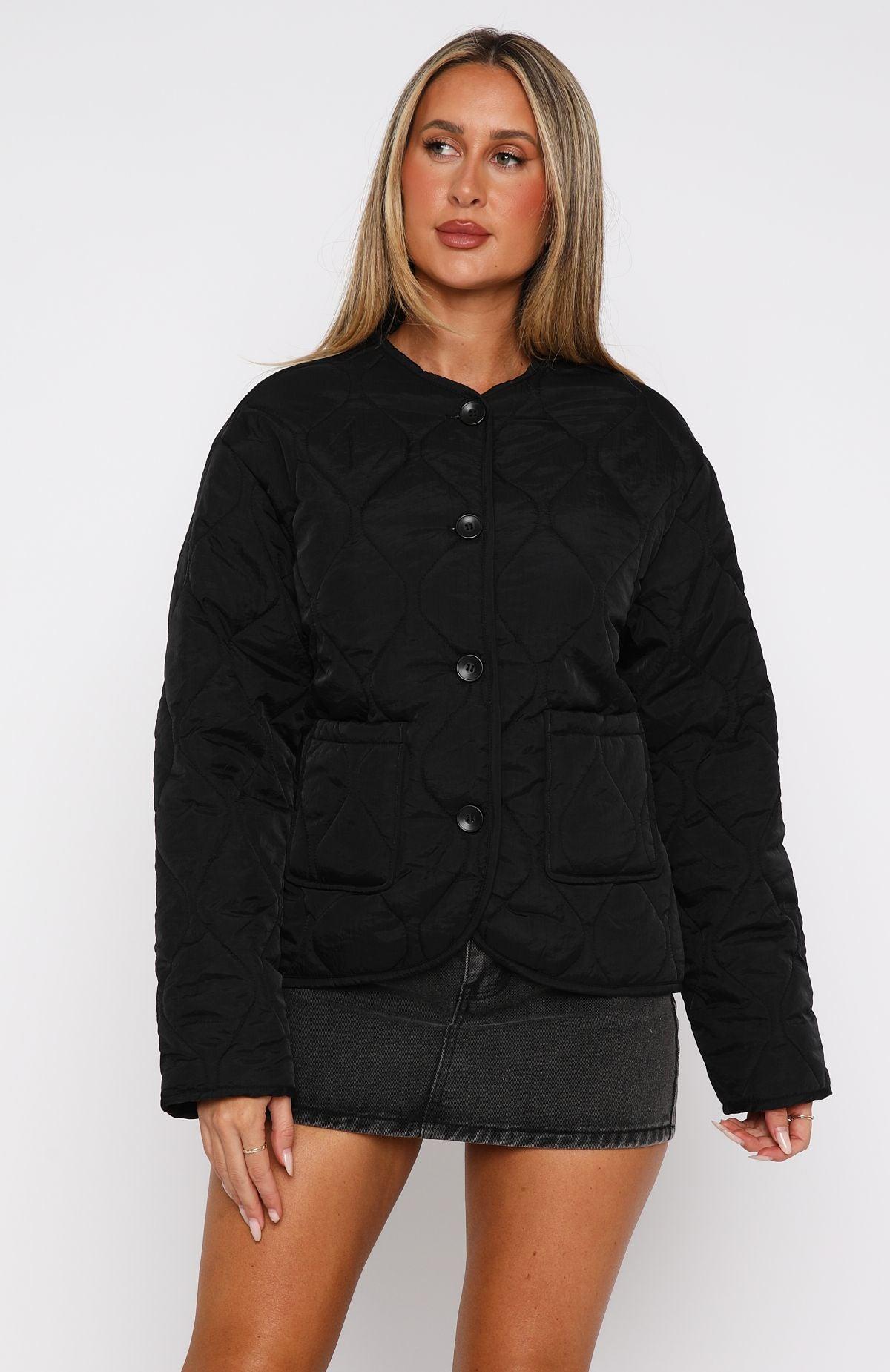 Lost At Night Quilted Jacket Black Product Image