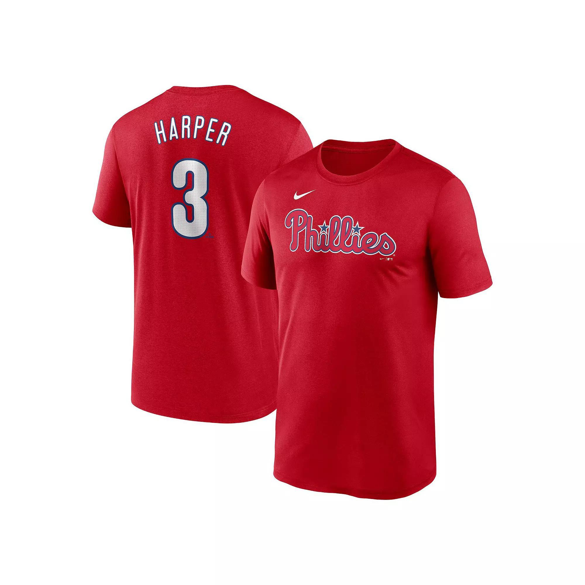 Men's Nike Bryce Harper Red Philadelphia Phillies Legend Name & Number Performance T-Shirt, Size: 4XL Product Image