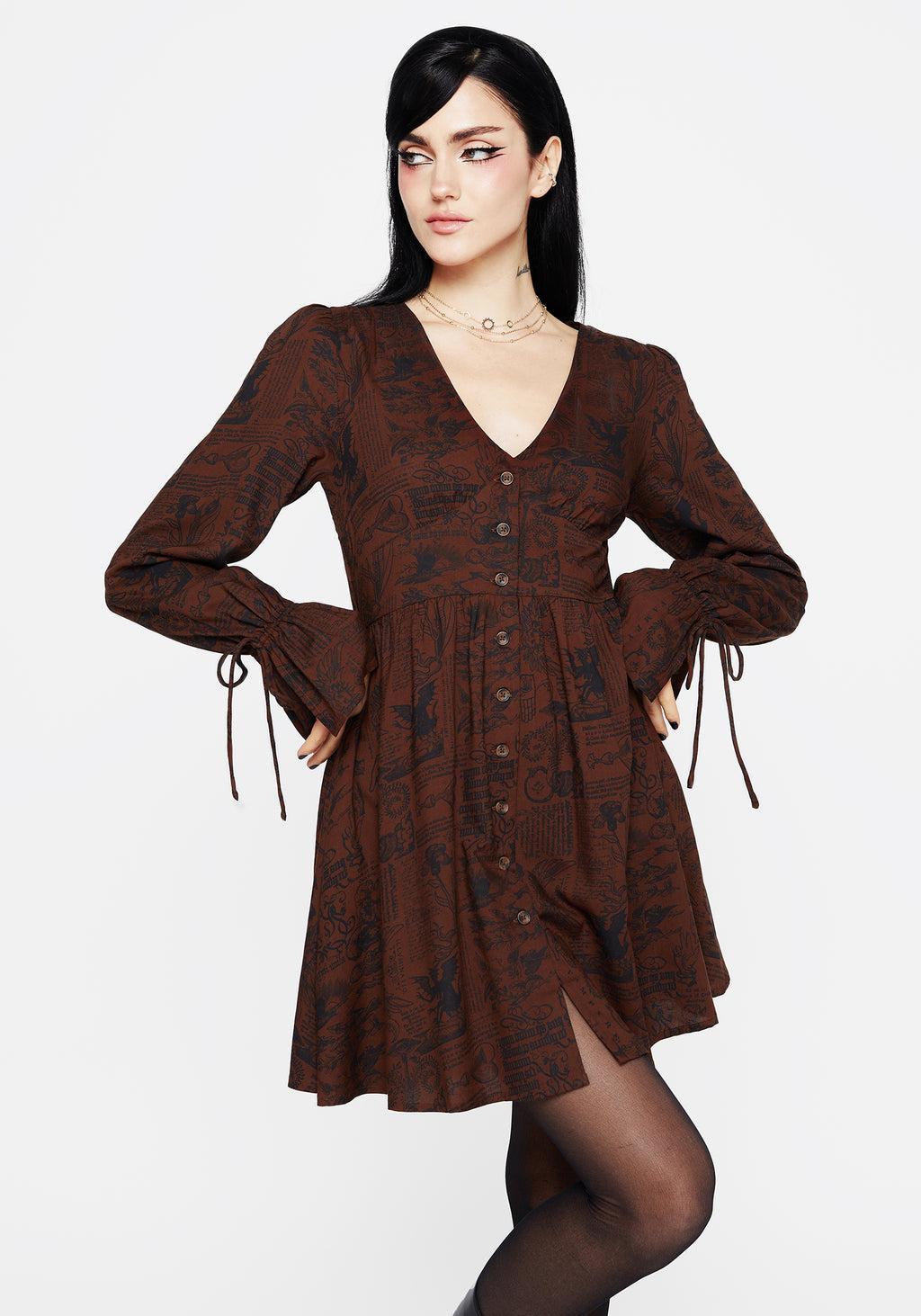 Daemonologie Woodcut Print Mini Dress Product Image
