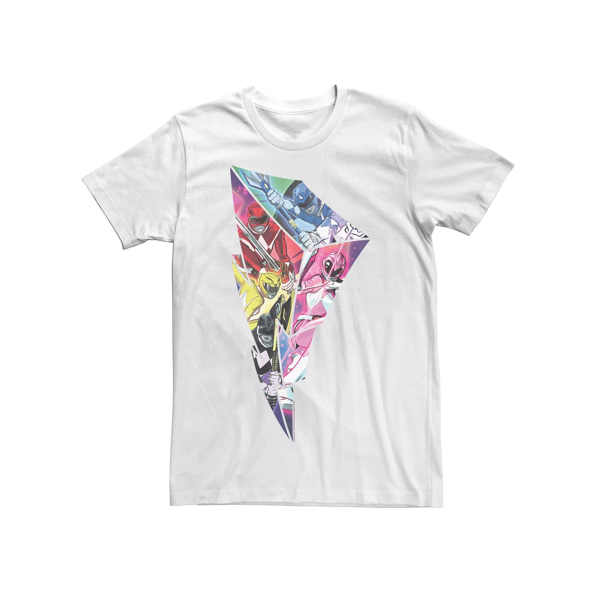 Men's Power Rangers Lightning Logo Fill Tee, Size: Small, White Product Image