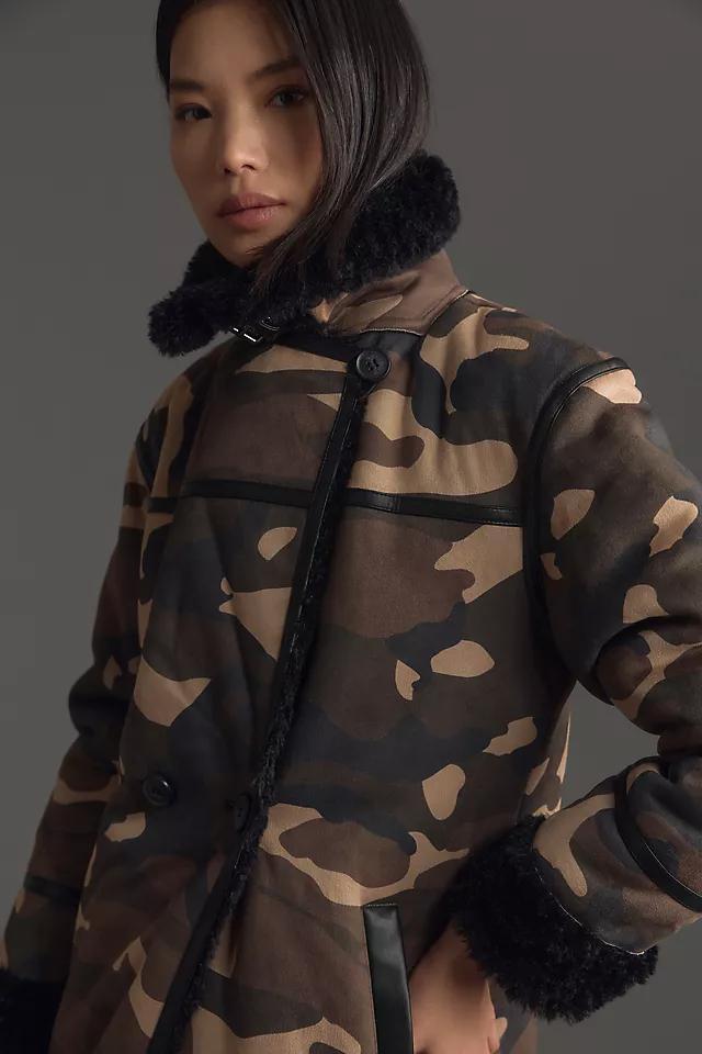 NVLT Faux-Shearling Double-Breasted Long Coat Product Image