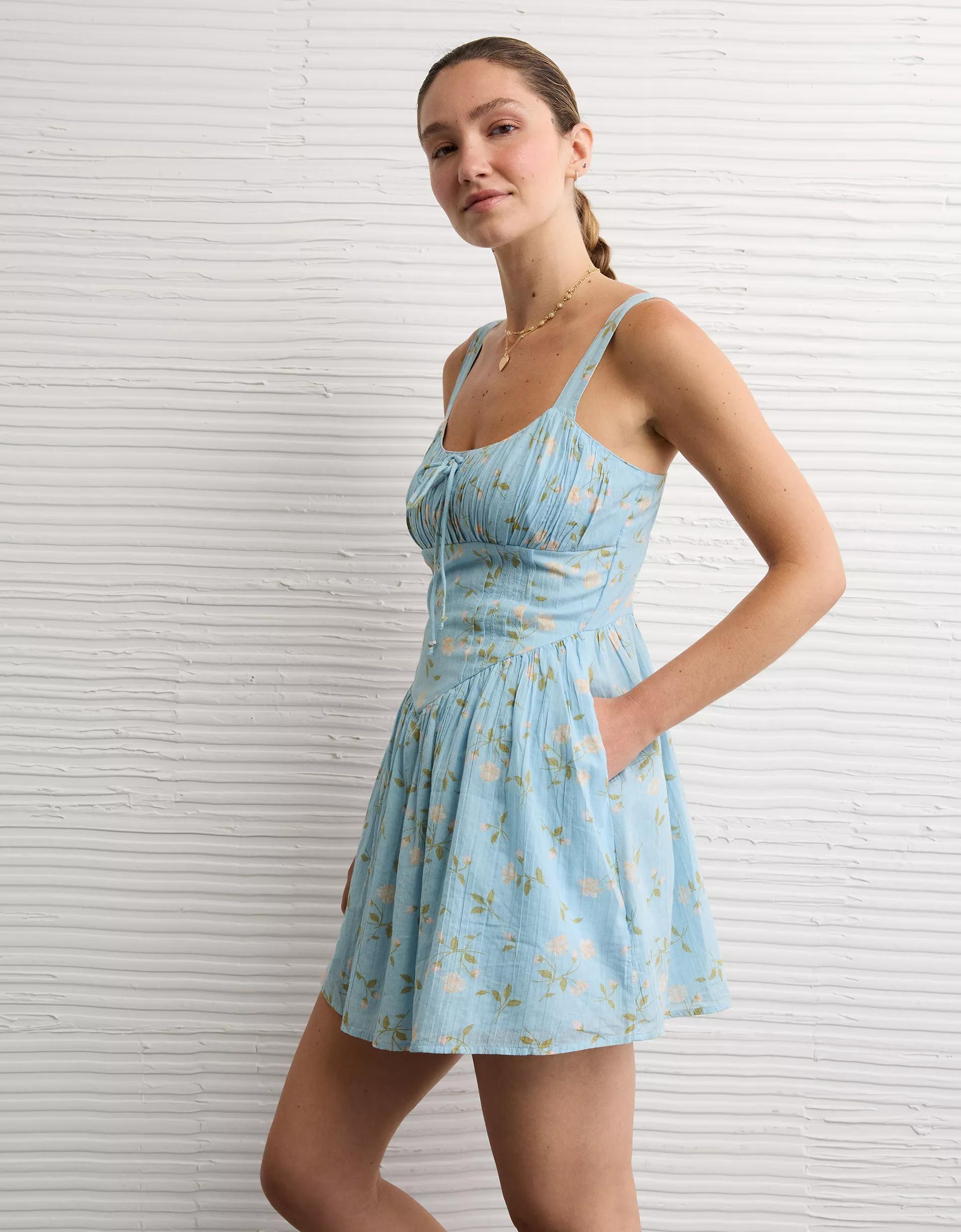 AE Tie Front Corset Mini Dress Product Image