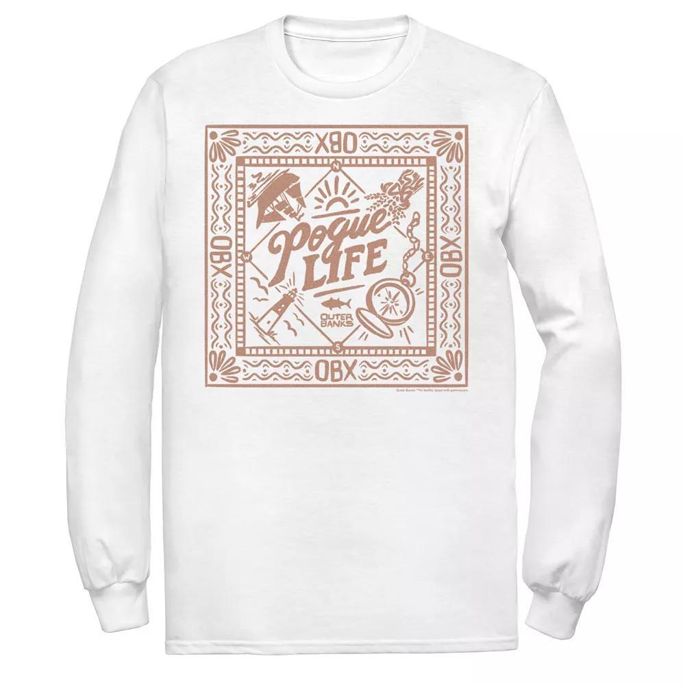 Men's Outer Banks Pogue Life Bordered Logo Tee, Boy's, Size: Medium, White Product Image