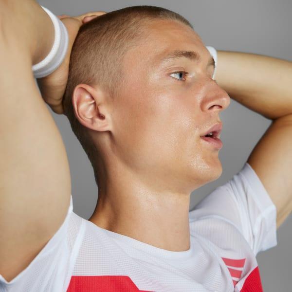 adidas Adizero Retro Running Tee White 2XL Mens Product Image