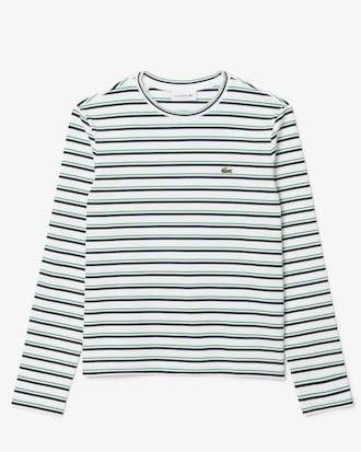Long Sleeved Striped Cotton T-shirt Product Image