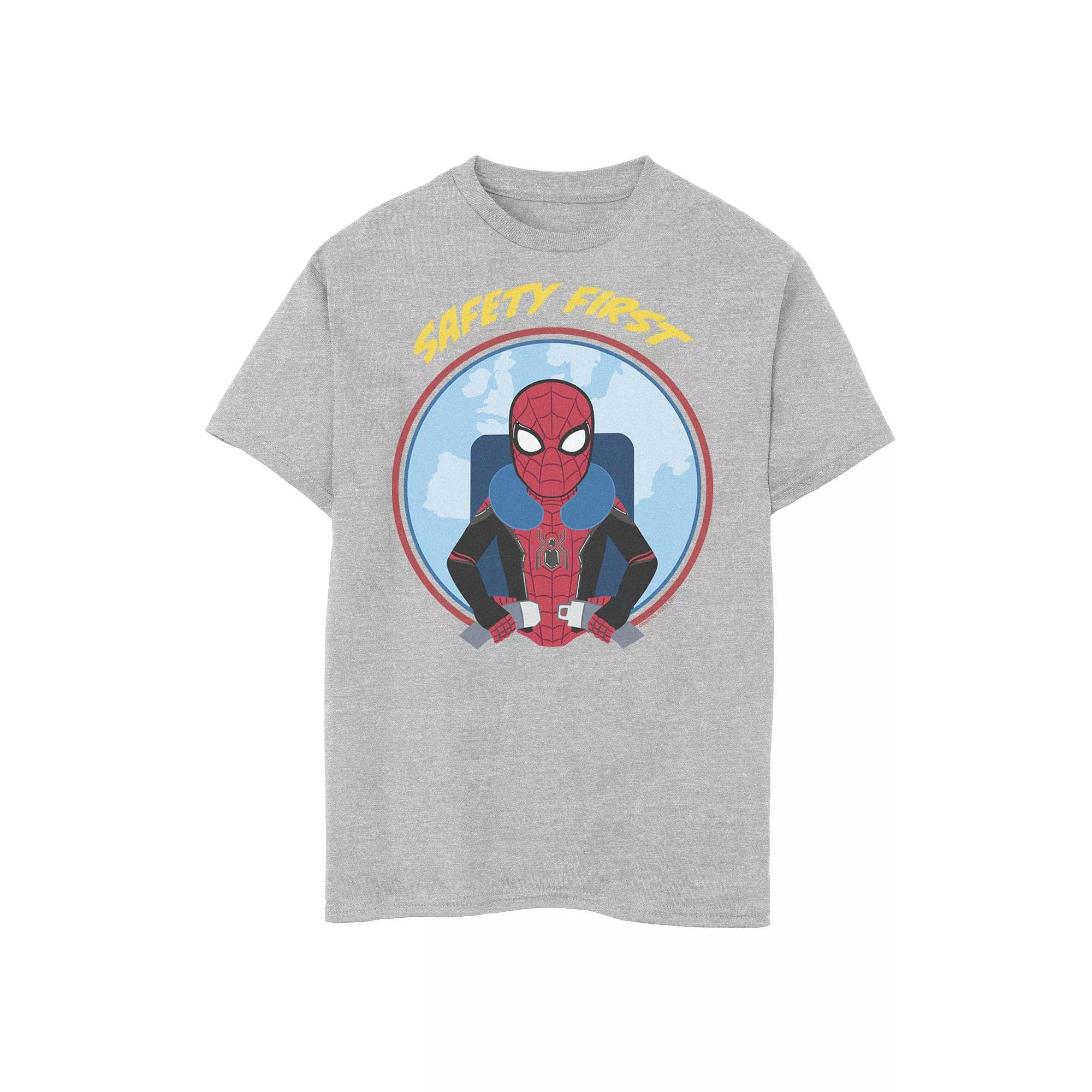 Boys 8-20 Marvel Spider-Man Far From Home Safety First Circle Portrait Graphic Tee, Boy's, Size: Medium, Royal Product Image