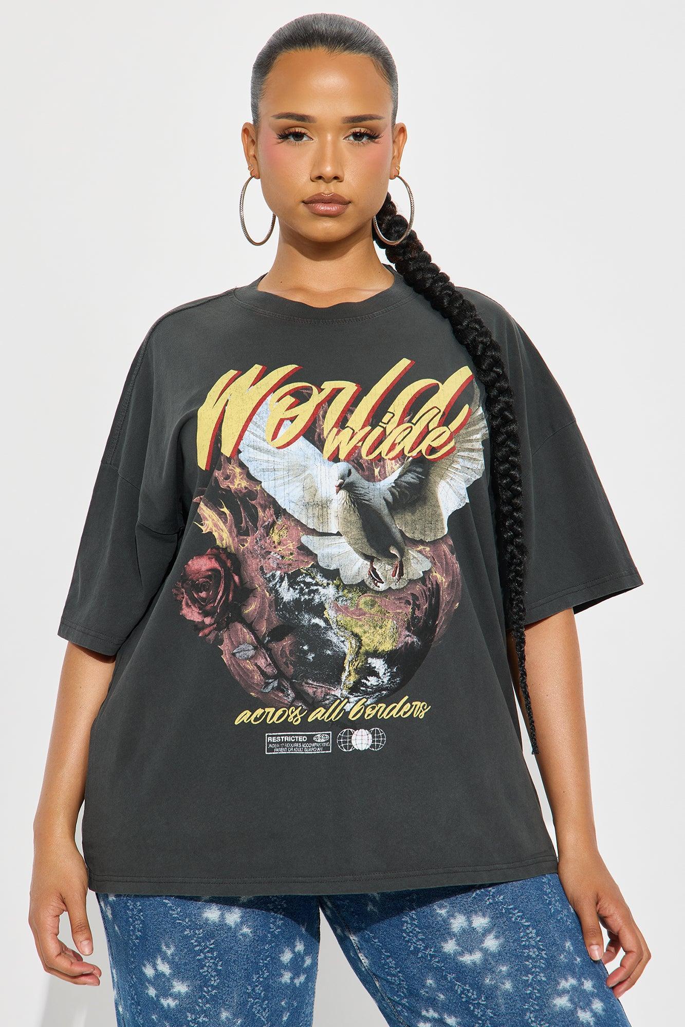 World Wide Washed Tee - Black Wash Product Image