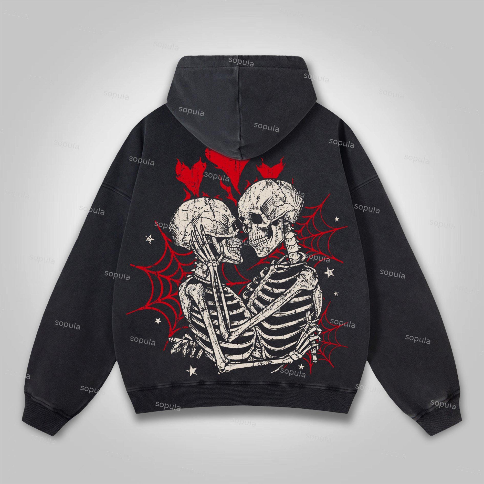 Sopula Vintage Angel Cross Faith Graphic Washed Hoodie Product Image