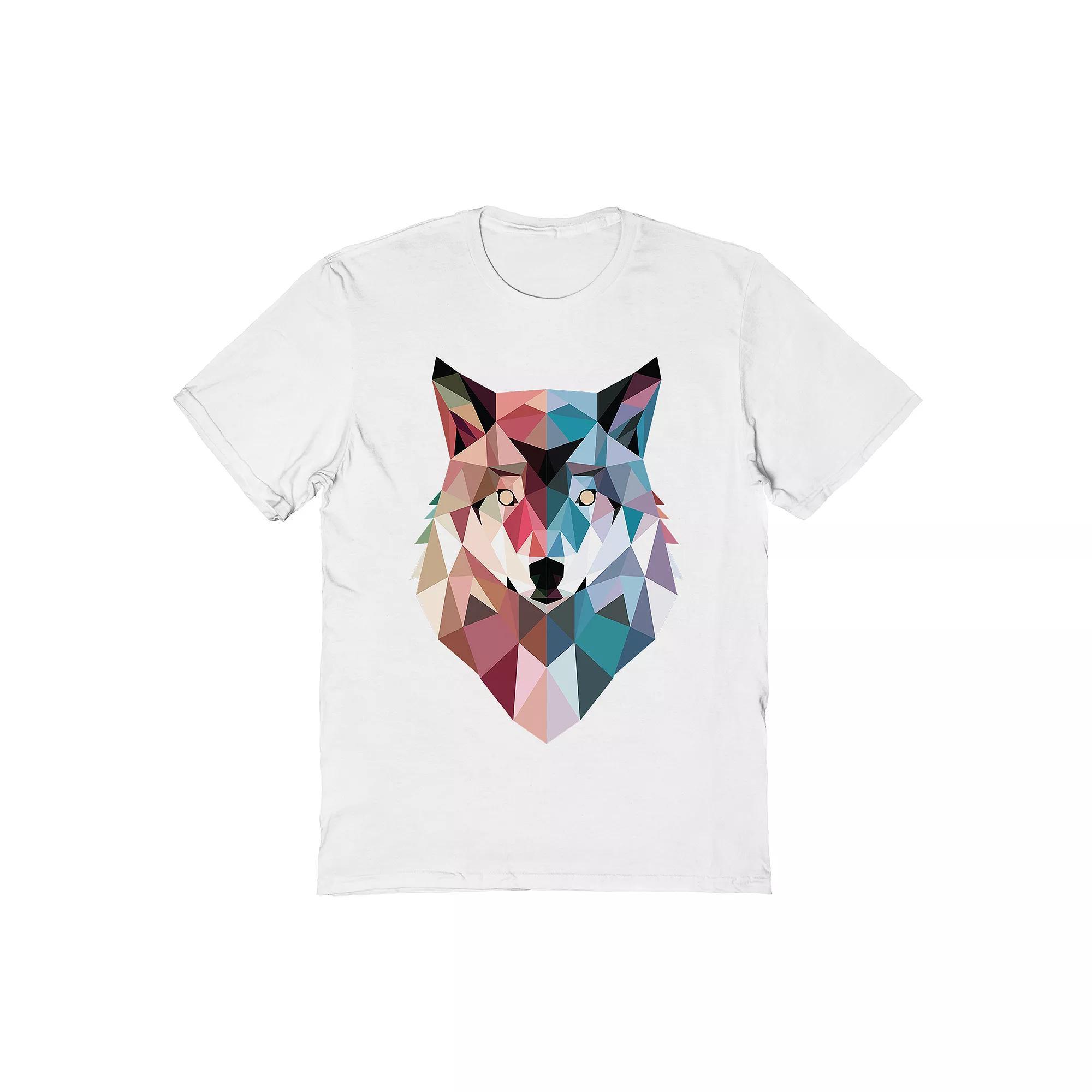 Men's DinoMike Geo Wolf Tee, Size: Small, White Product Image