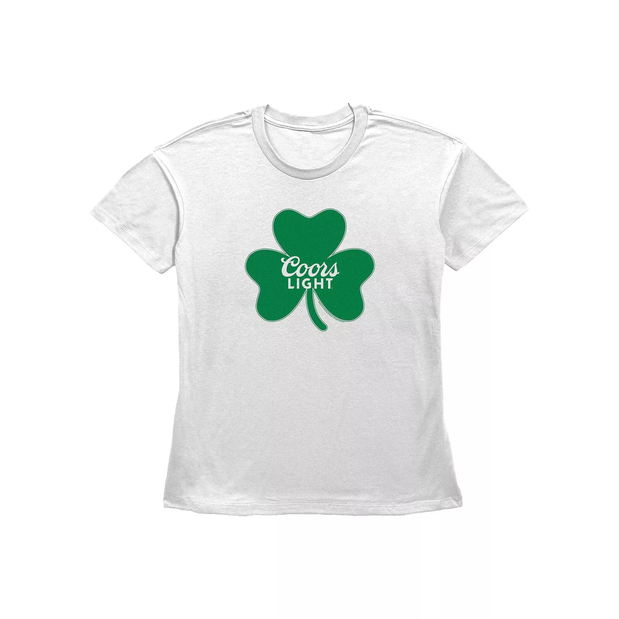 Women's Coors Light Shamrock Logo Graphic Tee, Size: Large, White Product Image