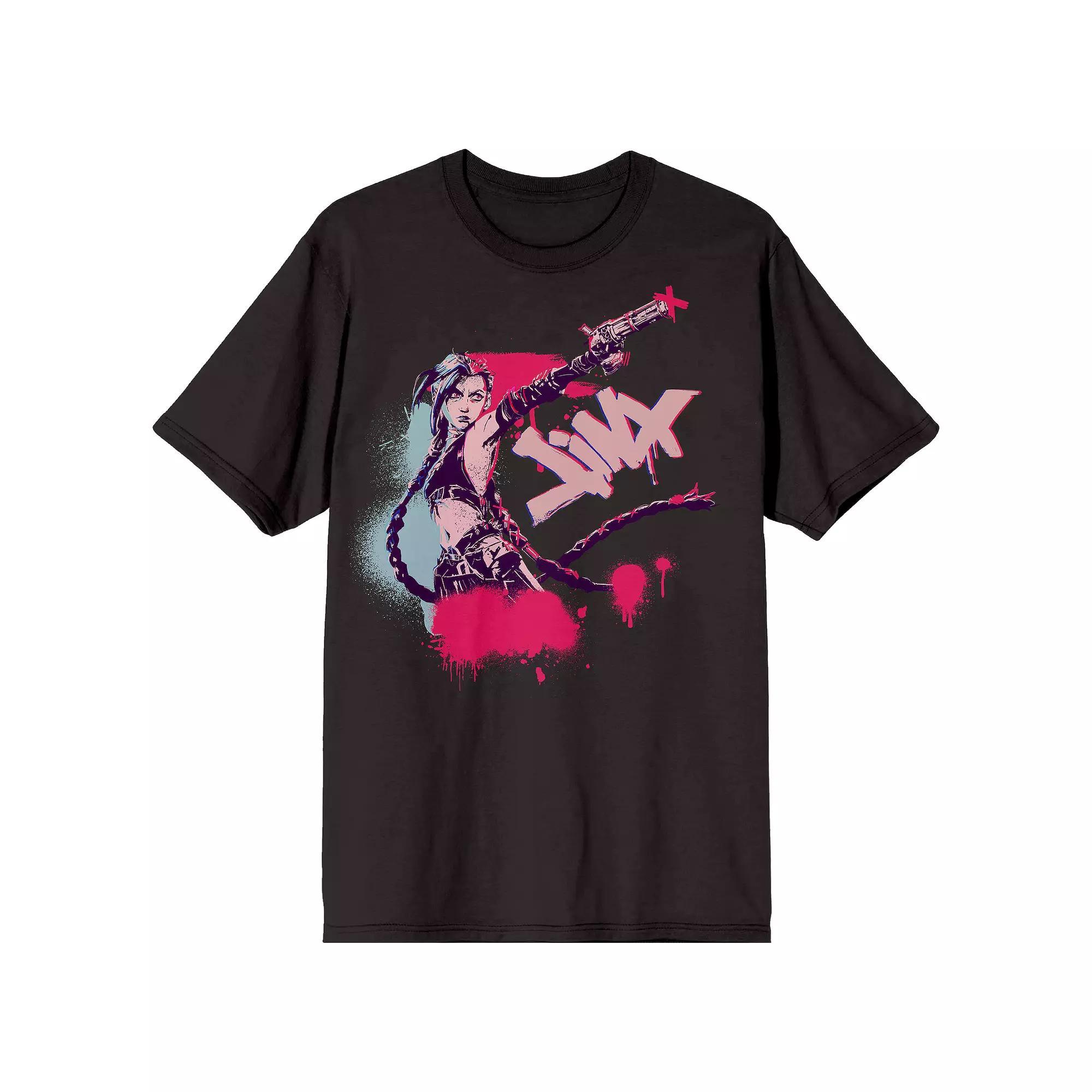 Men's Arcane Jinx League of Legends Short Sleeve Graphic T-Shirt, Size: Small, Black Product Image