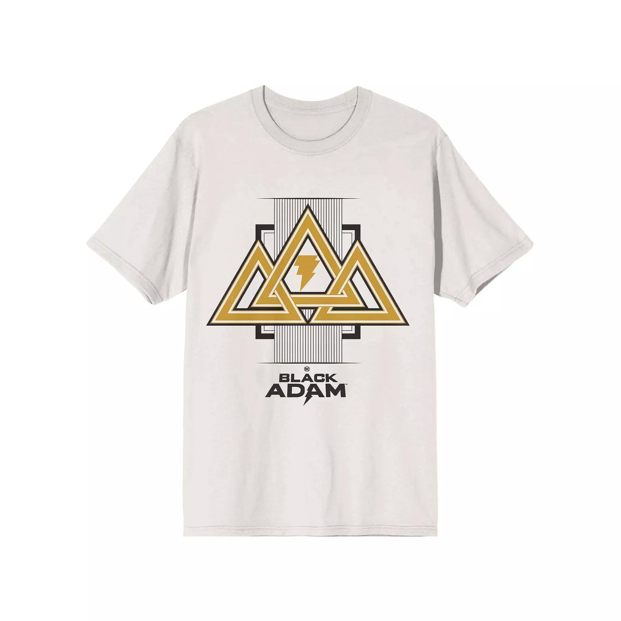 Men's DC Comics Black Adam Gold Triangles Tee, Size: Medium, White Product Image