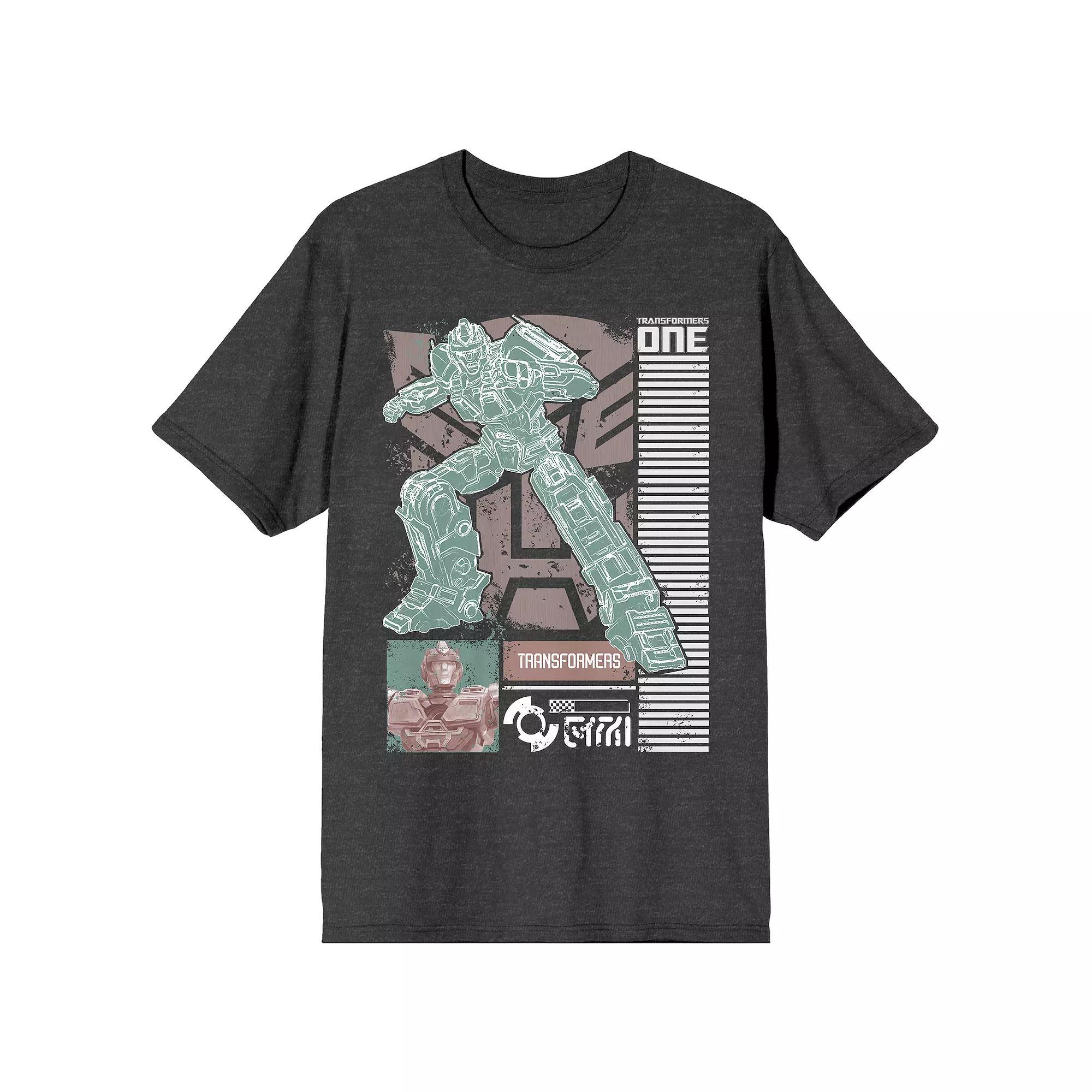 Men's Transformers One Optimus Battle Short Sleeve Graphic T-Shirt, Size: Large, Black Product Image