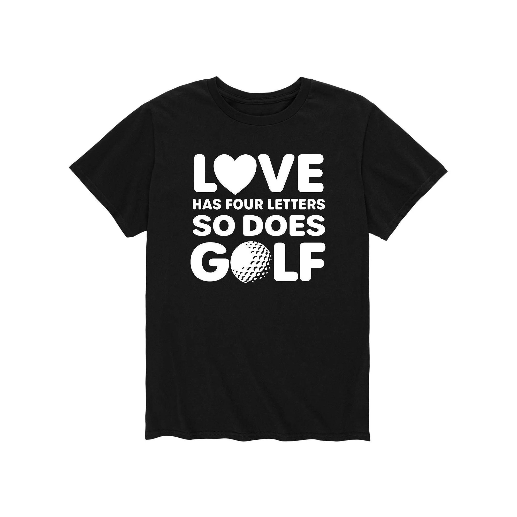 Mens Love Has Four Letters So Does Golf Valentines Day Tee Product Image