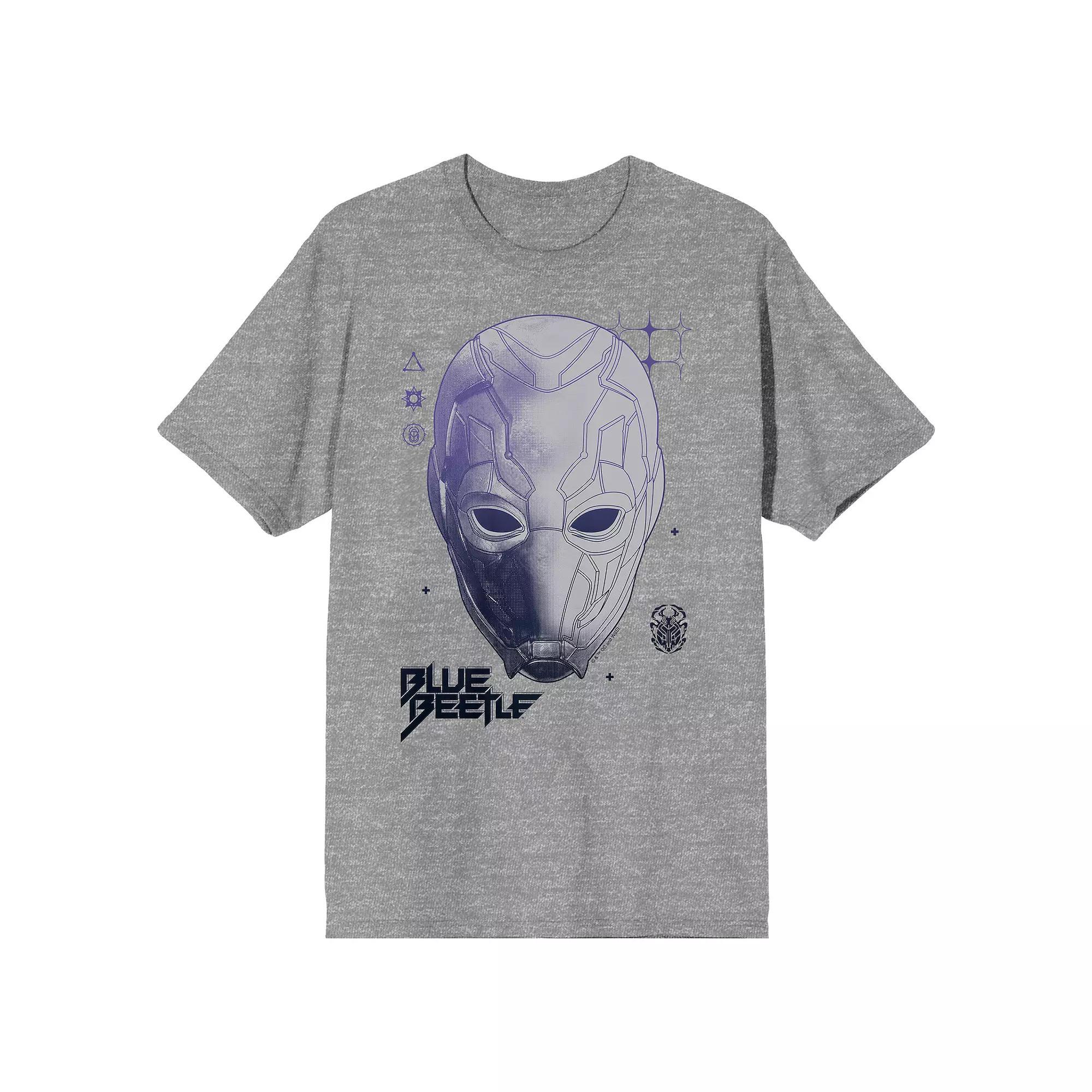 Men's Blue Beetle Face Art Tee, Size: XL, Gray Product Image