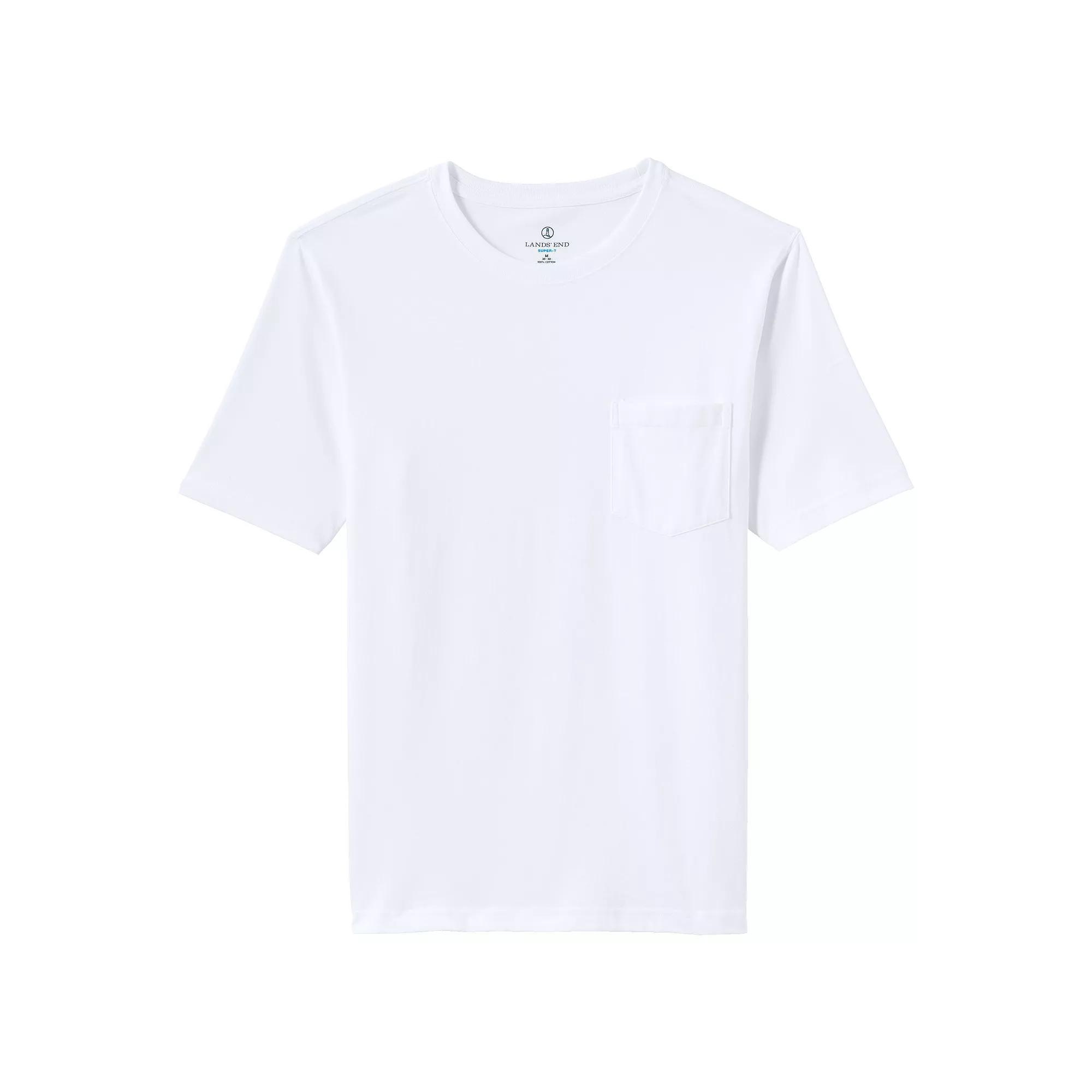 Big & Tall Lands' End Super Pocket Tee, Men's, Size: Large Tall, Gray Grey Product Image