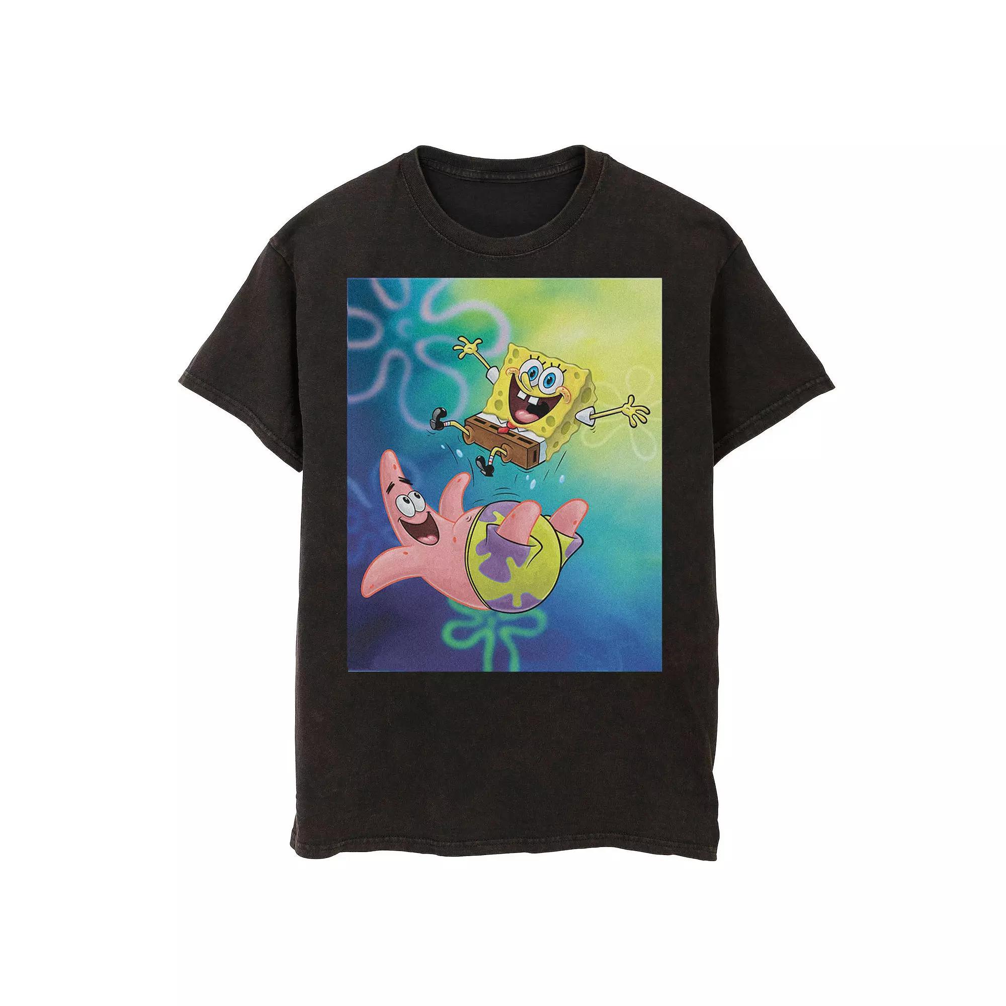 Men's Nickelodeon SpongeBob SquarePants Patrick Star Best Buddies Mineral Wash Graphic Tee, Size: XL, Black Product Image