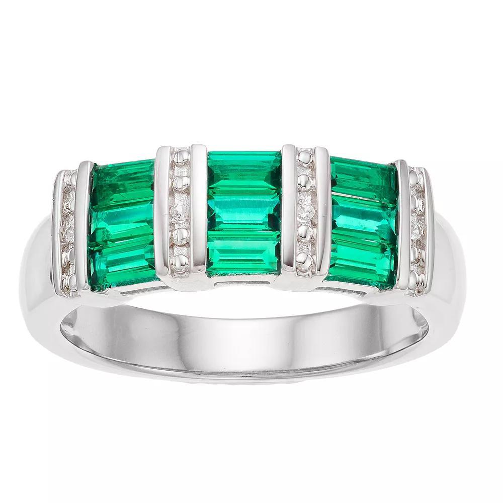 Sterling Silver Rectangle Gemstone Ring, Women's, Size: 7, Silvertone Product Image