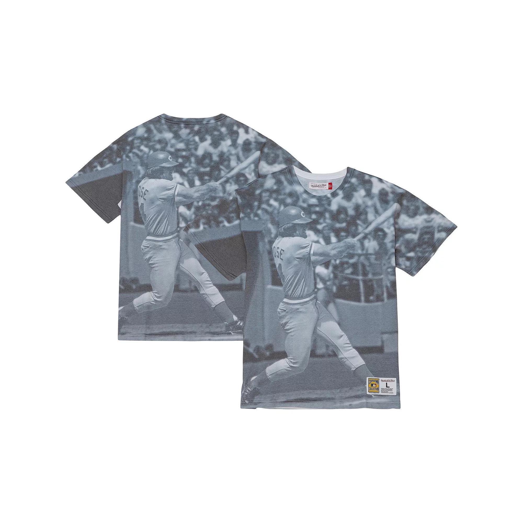 Men's Mitchell & Ness Pete Rose Cincinnati Reds Cooperstown Collection Highlight Sublimated Player Graphic T-Shirt, Size: Medium, Red White Product Image