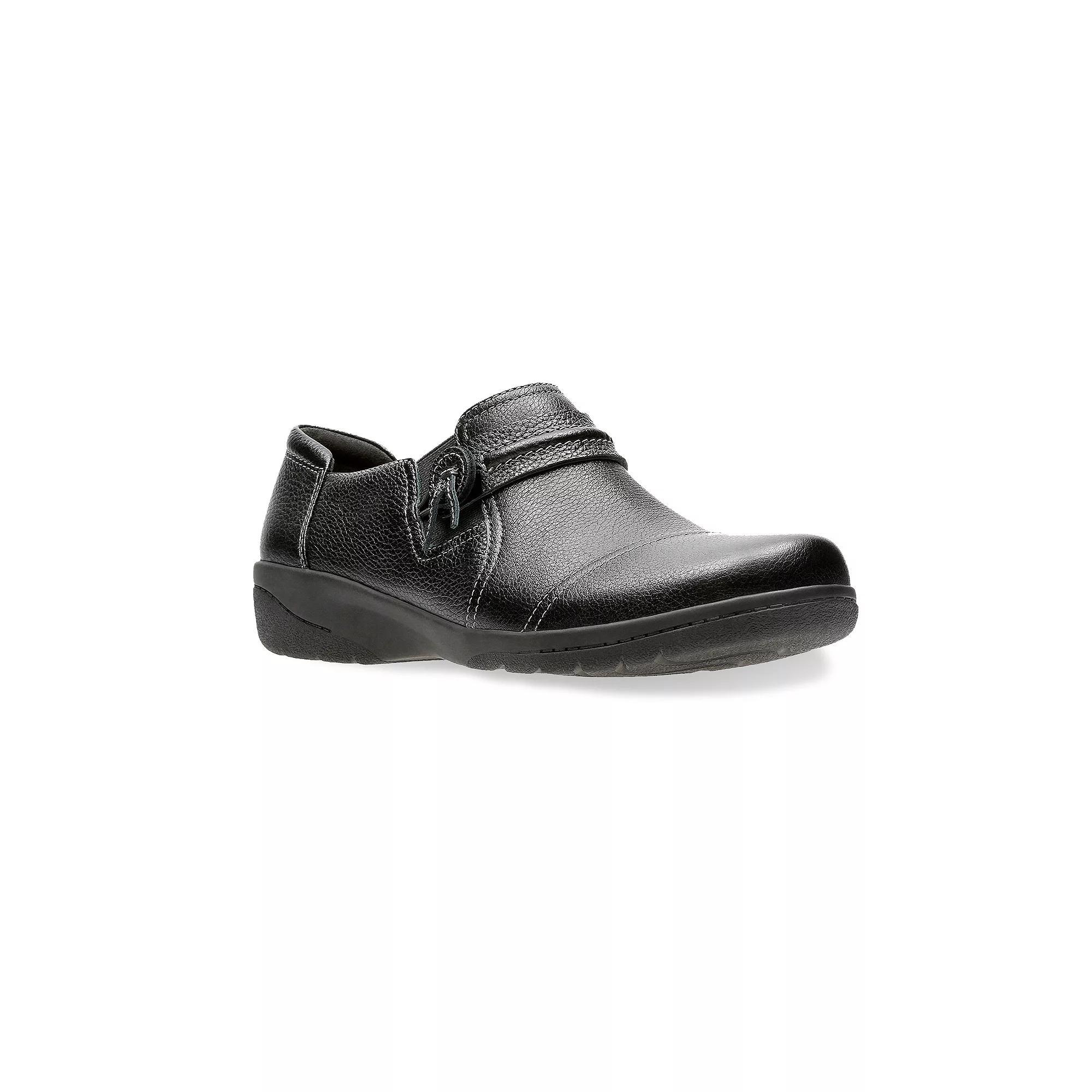 Clarks® Cheyn Madi Women's Leather Slip-On Shoes, Size: 9 Wide, Black Product Image