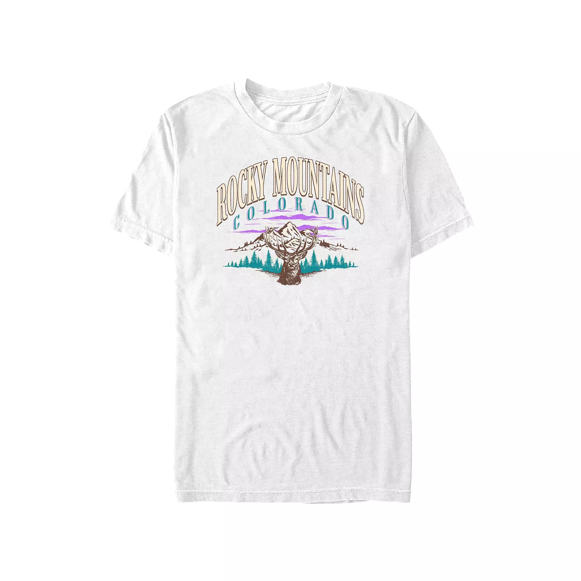 Big & Tall Rockey Mountains Colorado Graphic Tee, Men's, Size: 3XL Tall, White Product Image