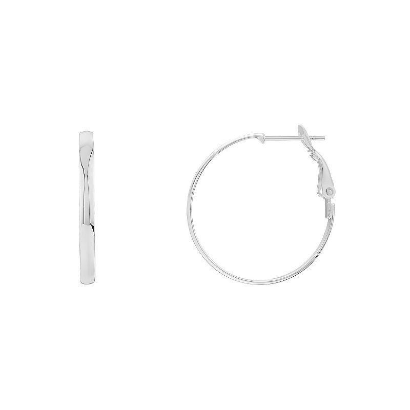 PRIMROSE Sterling Silver Hoop Earrings, Women's, Grey Product Image