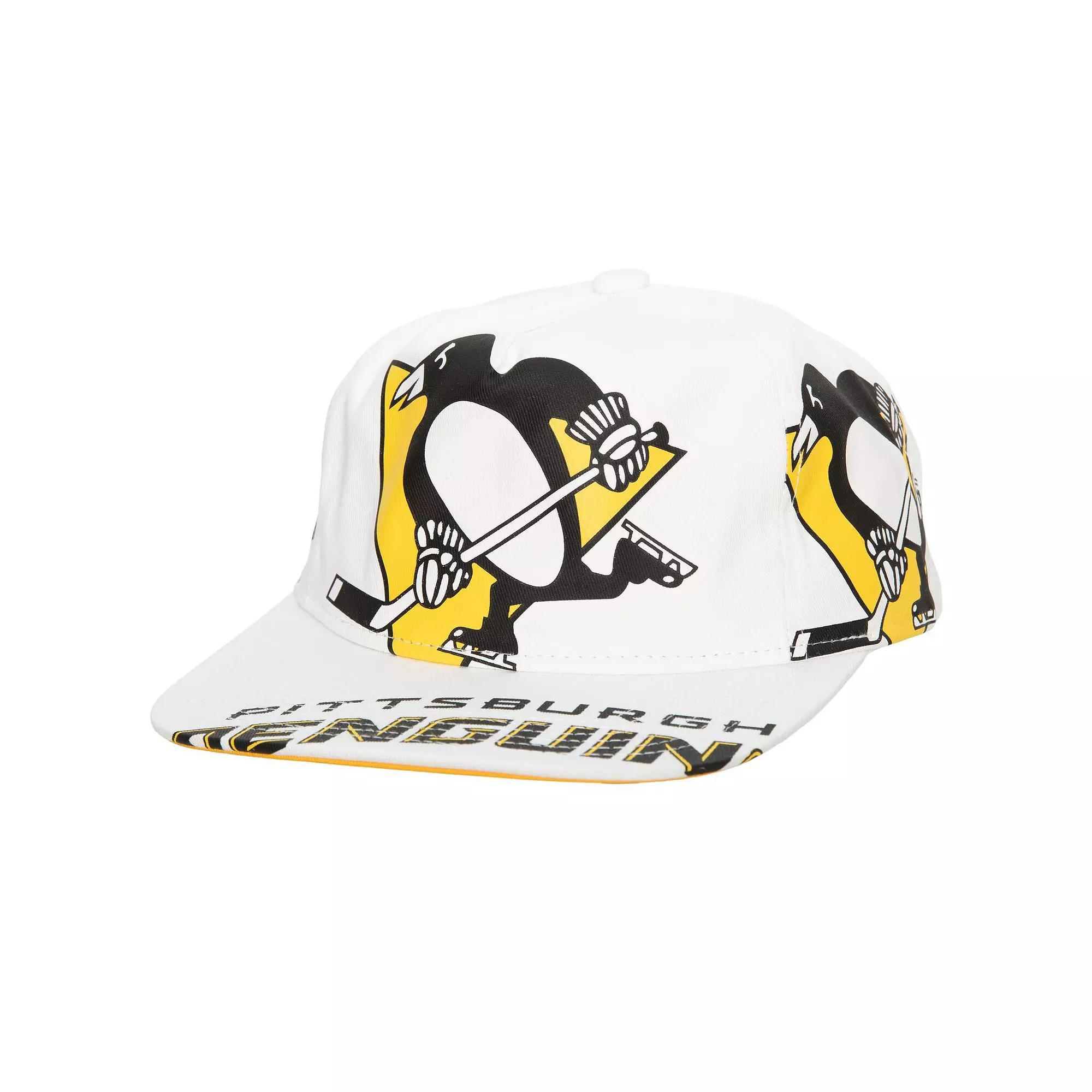 Men's Mitchell & Ness White Pittsburgh Penguins In Your Face Deadstock Snapback Hat Product Image