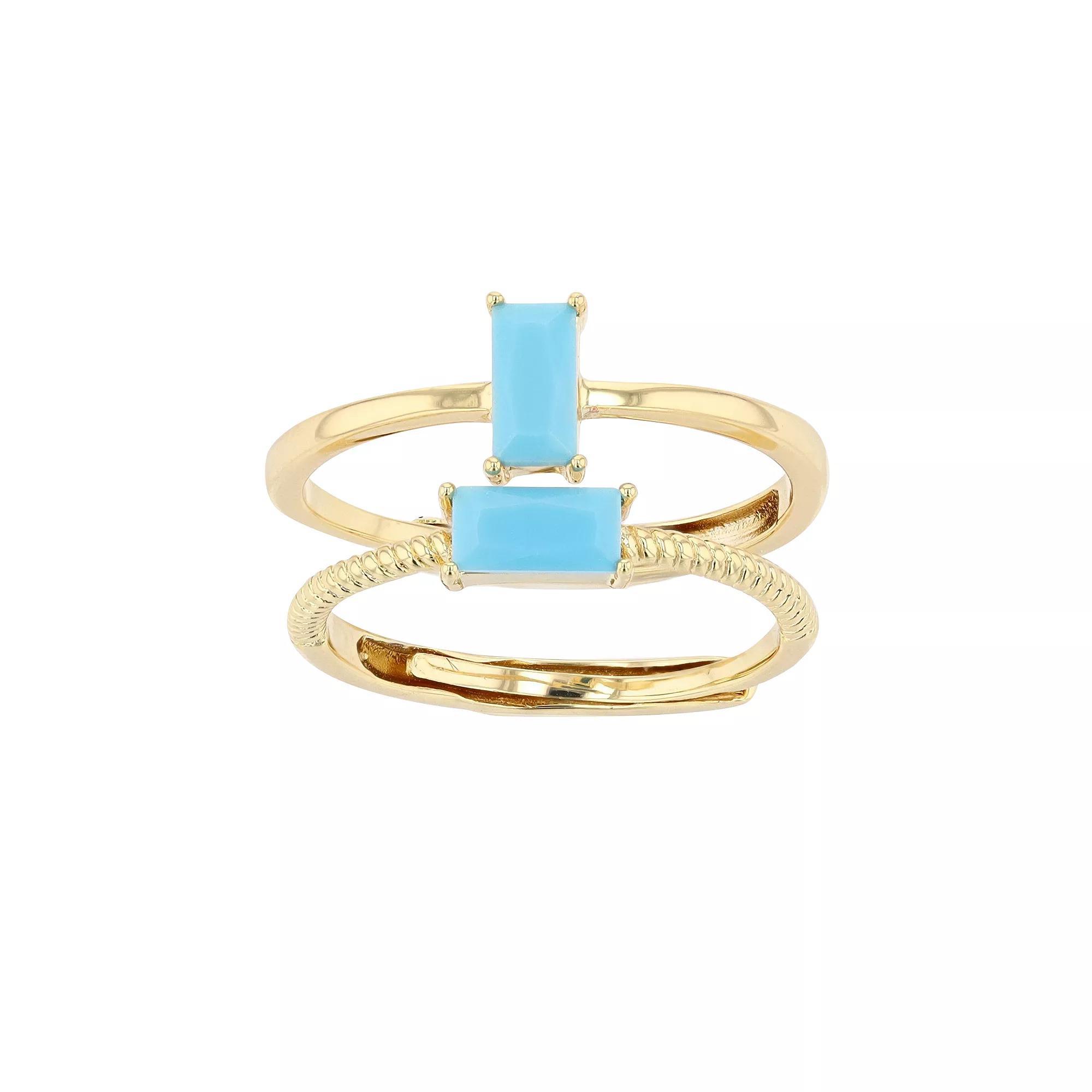City Luxe Birthstone Simulated Gemstone Duo Ring Set, Women's, Gold Tone September Product Image