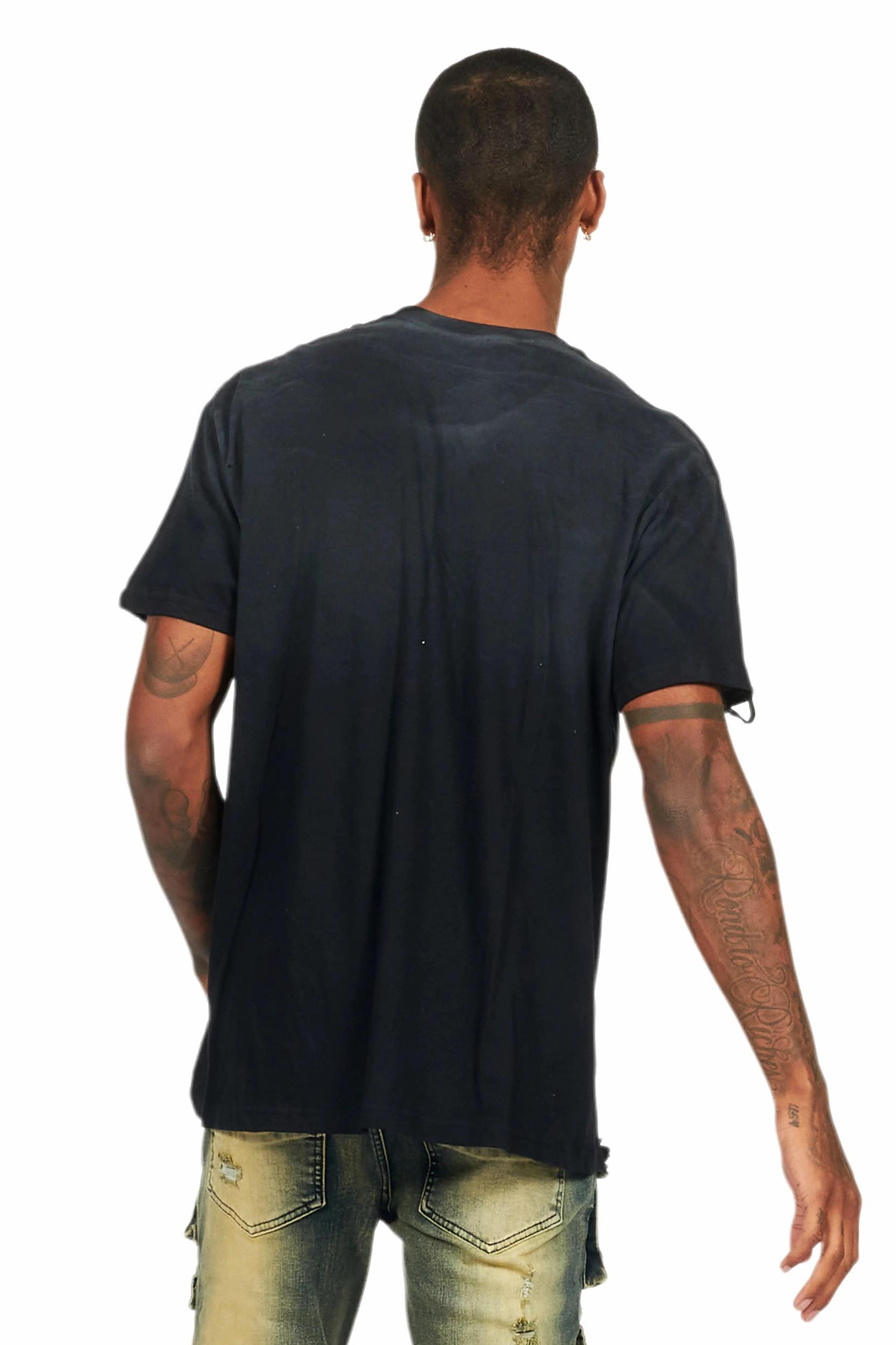 Gonen Black Oversized Graphic T-Shirt Male Product Image