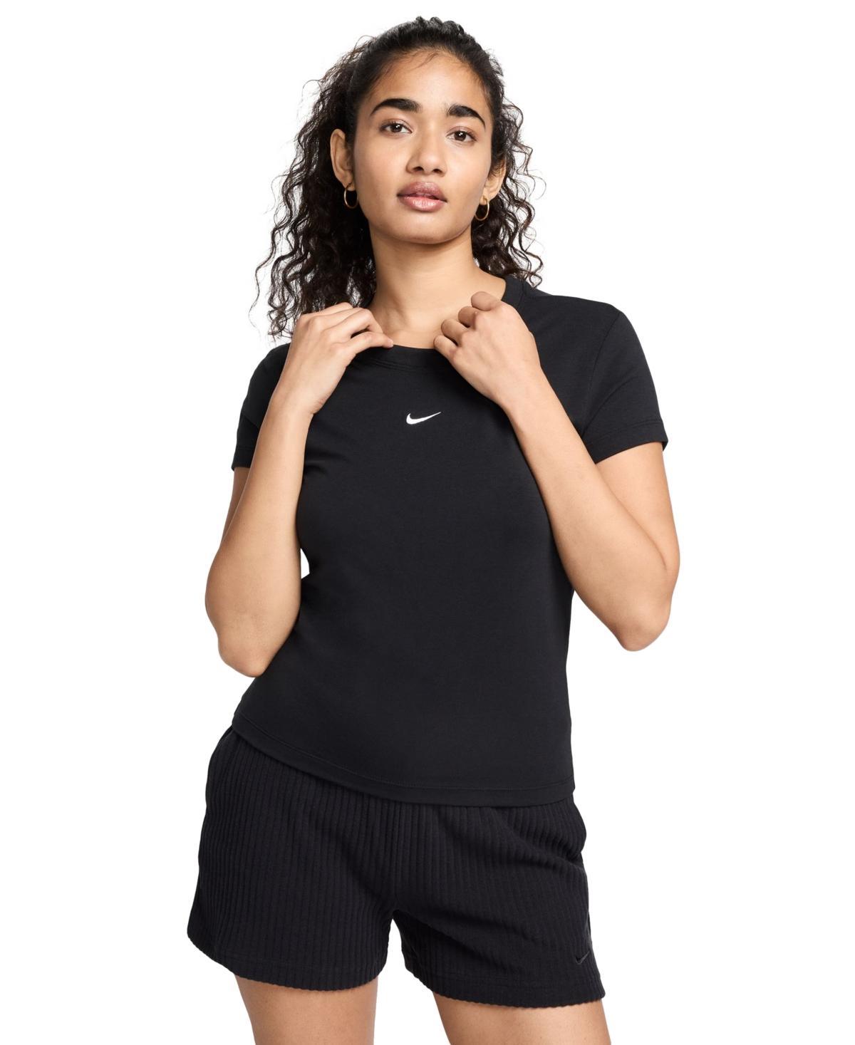 Women's Nike Sportswear Chill Swoosh Knit Tee, Size: XXL, Flax Product Image
