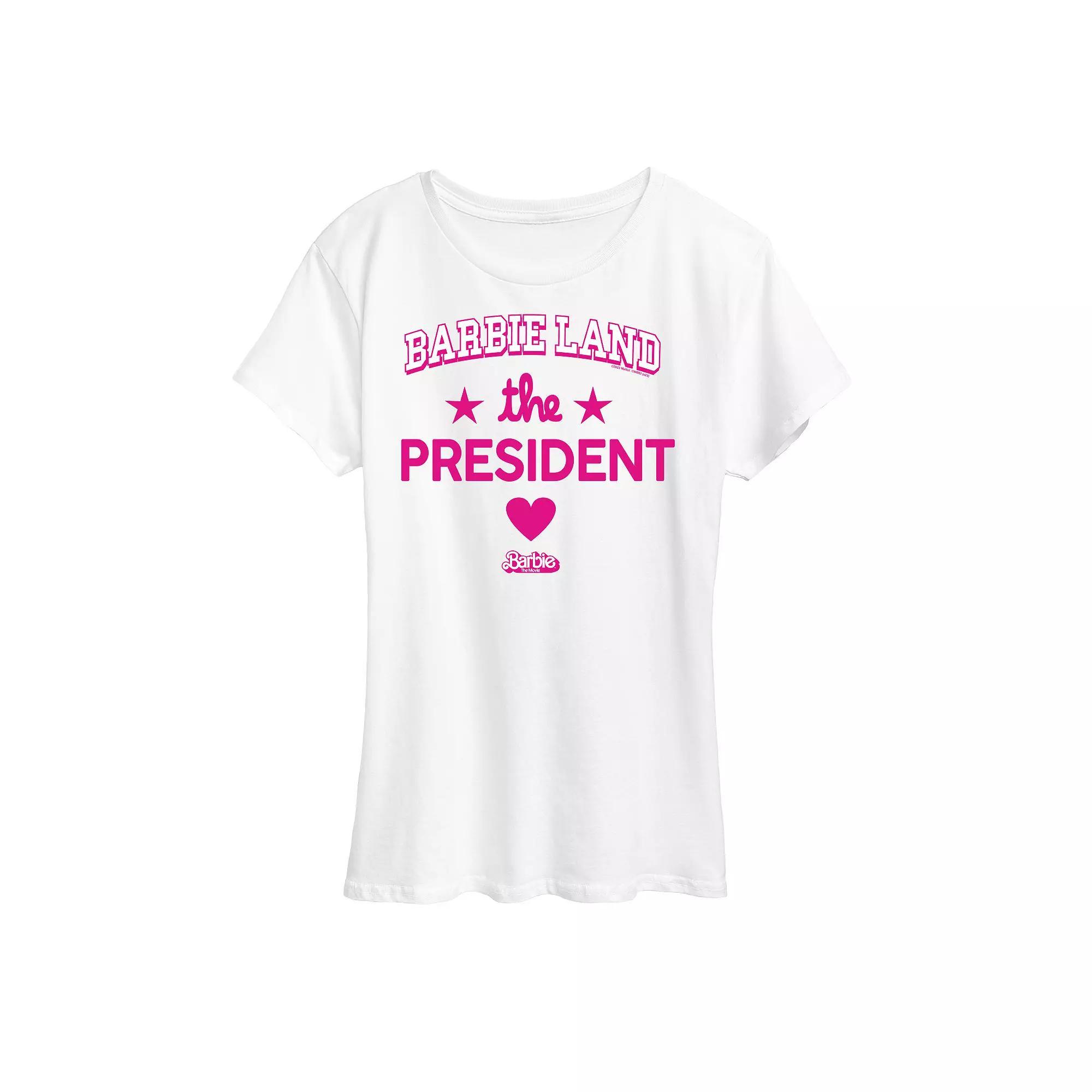 Plus Size Barbie The Movie Land President Graphic Tee, Womens Product Image