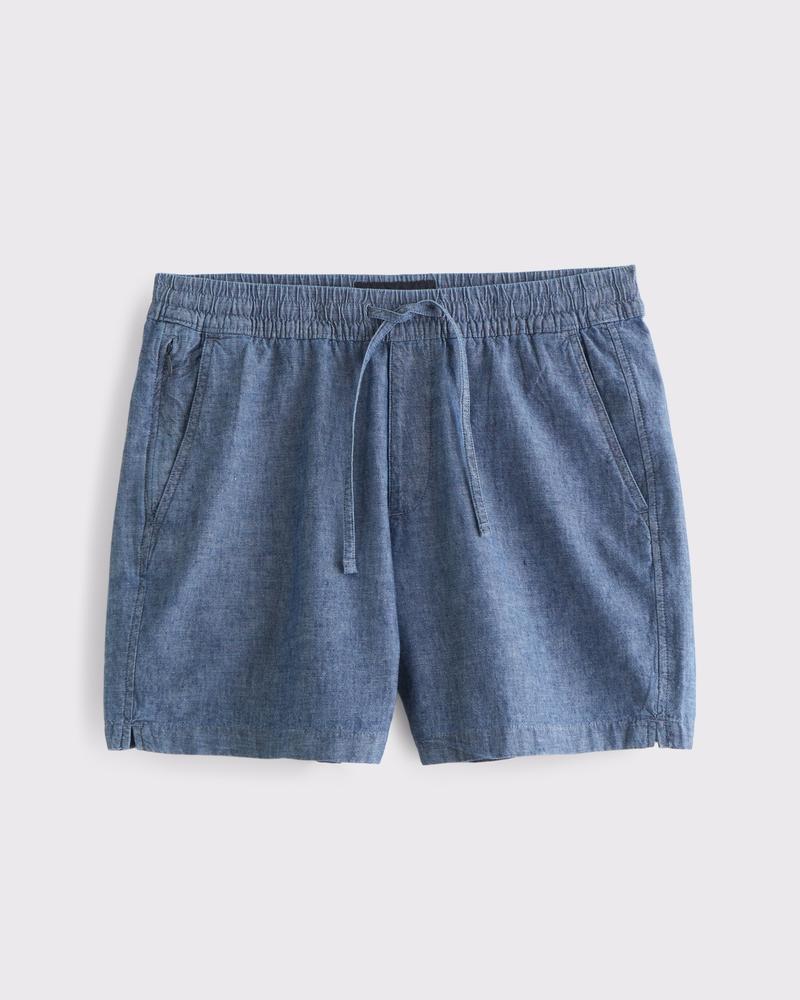Linen-Blend Pull-On Short Product Image