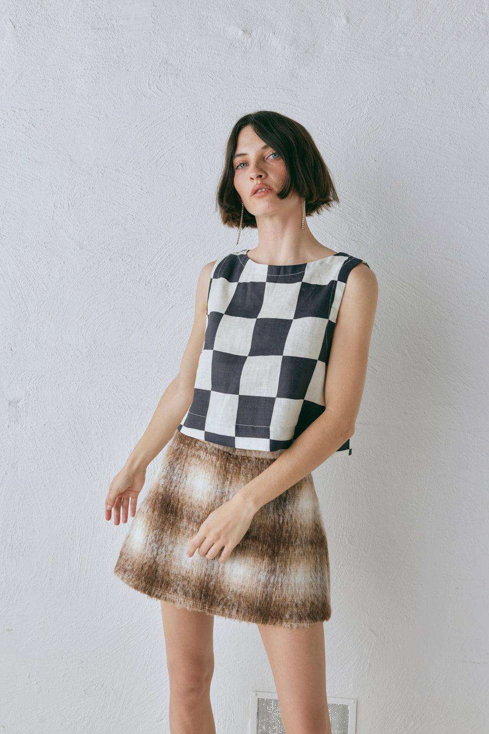 Naya Linen Top Check Product Image