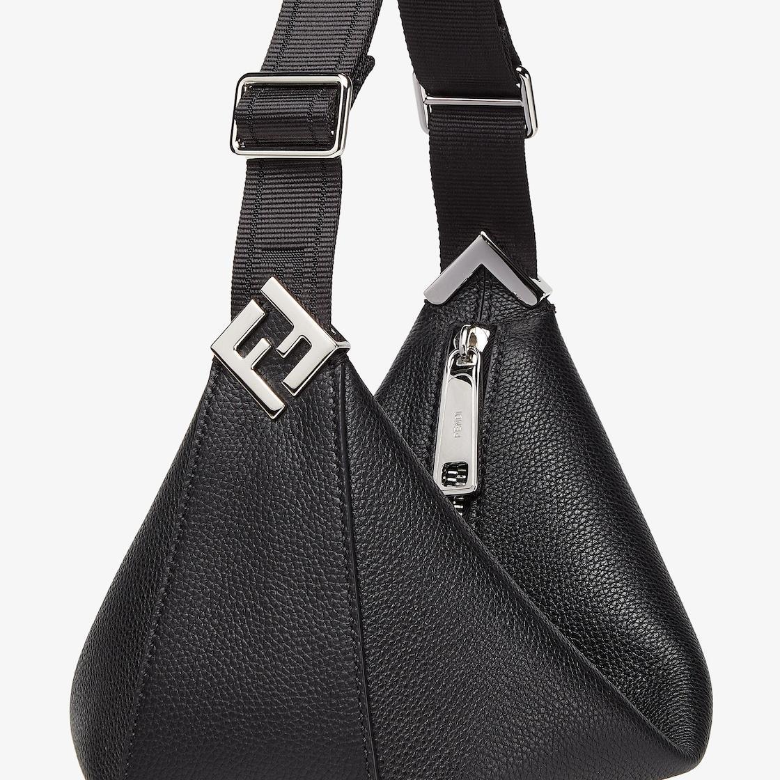 Fendi Roma Leather Fendi Melon SmallBlack leather bag Product Image