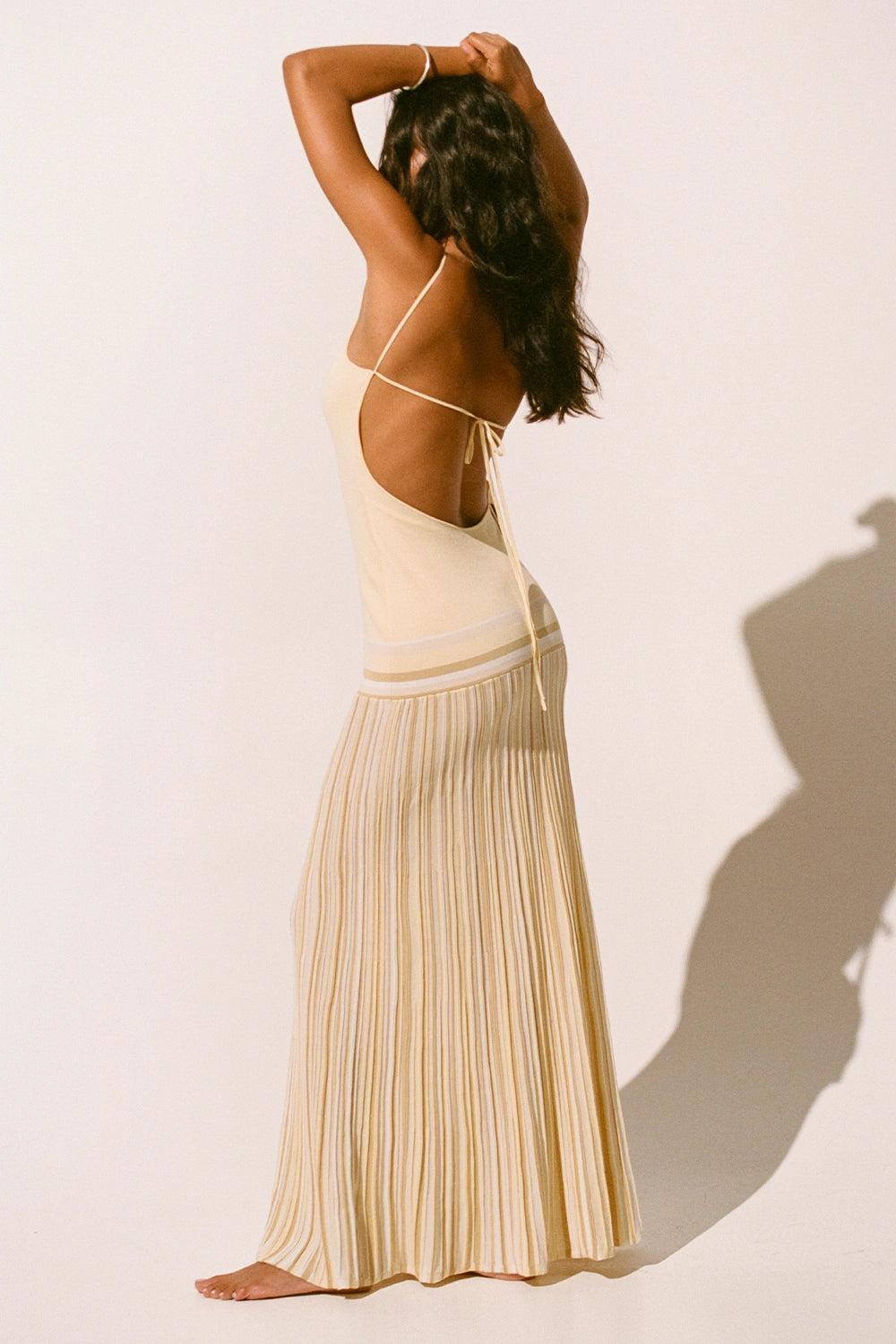 Citara Maxi Dress Butter Stripe Product Image