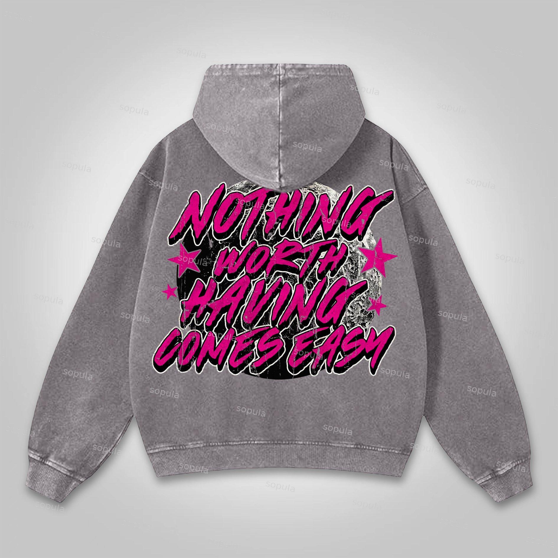 Sopula Stay Raw Stay Real Cross Dirty Braid Graphic Washed Hoodie Product Image