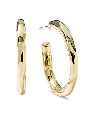 Womens Classico Small 18K Yellow Gold Hammered Hoop Earrings Product Image