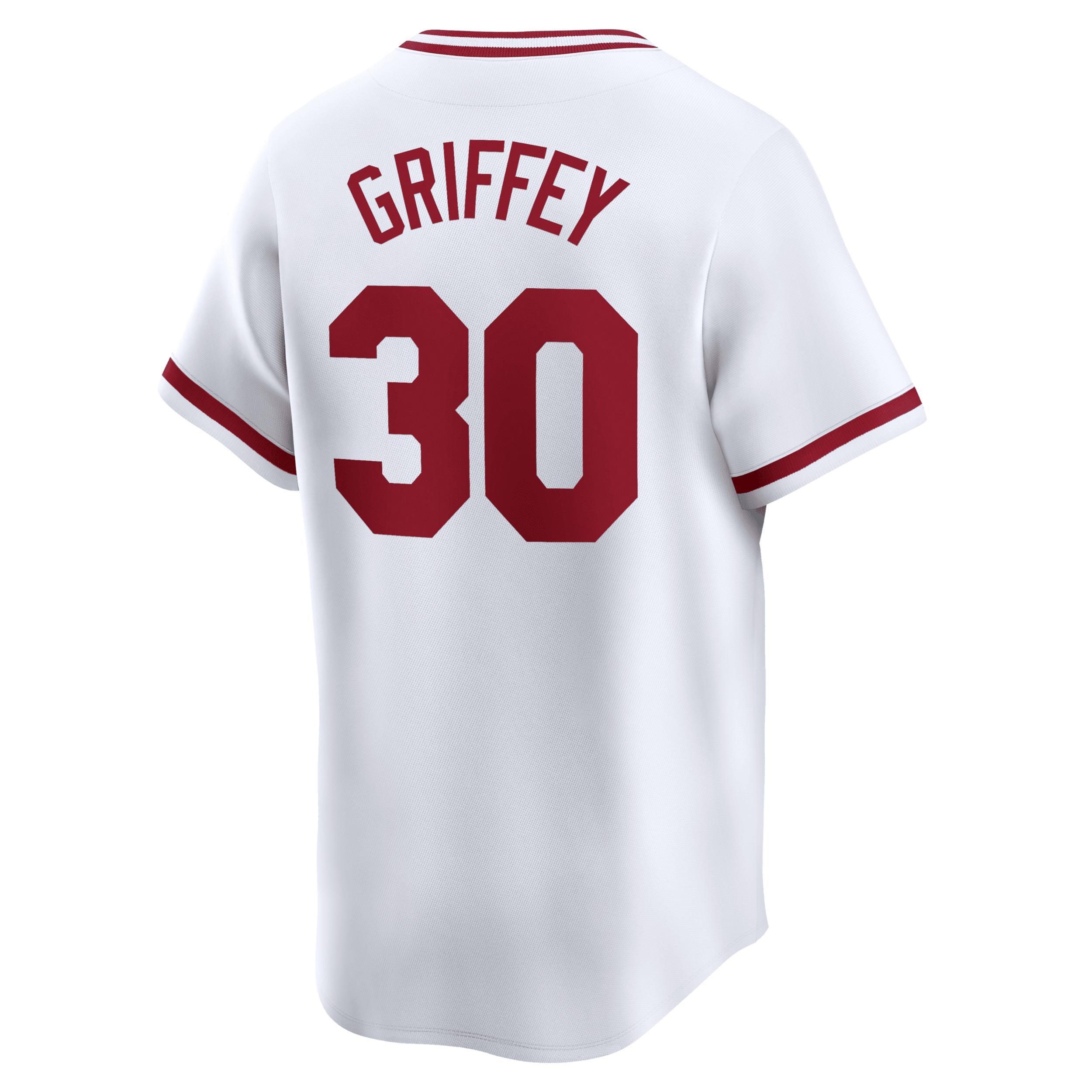 Mens Nike Ken Griffey White Cincinnati Reds Throwback Cooperstown Limited Jersey Product Image