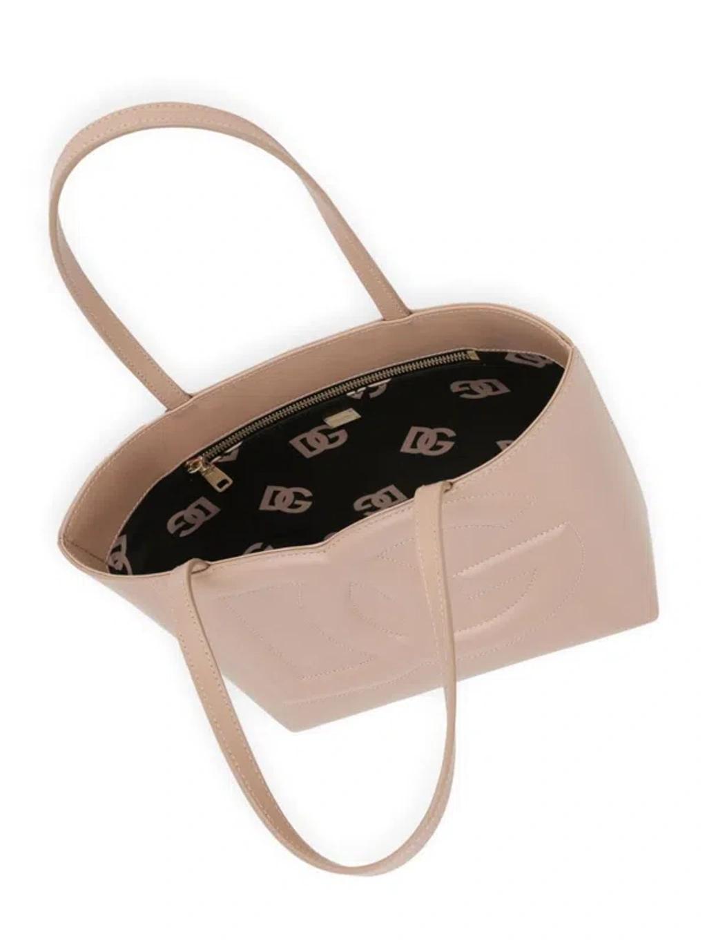 DOLCE & GABBANA Small Dg Logo Shopper Bag In Cipria Product Image