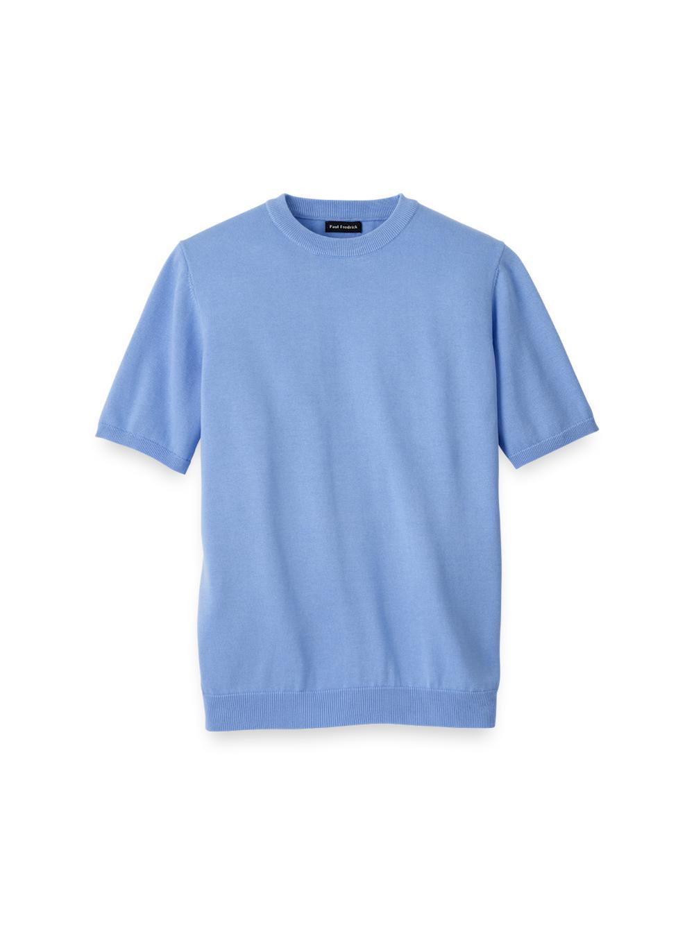 Supima Cotton Crew Neck Sweater - Blue Product Image