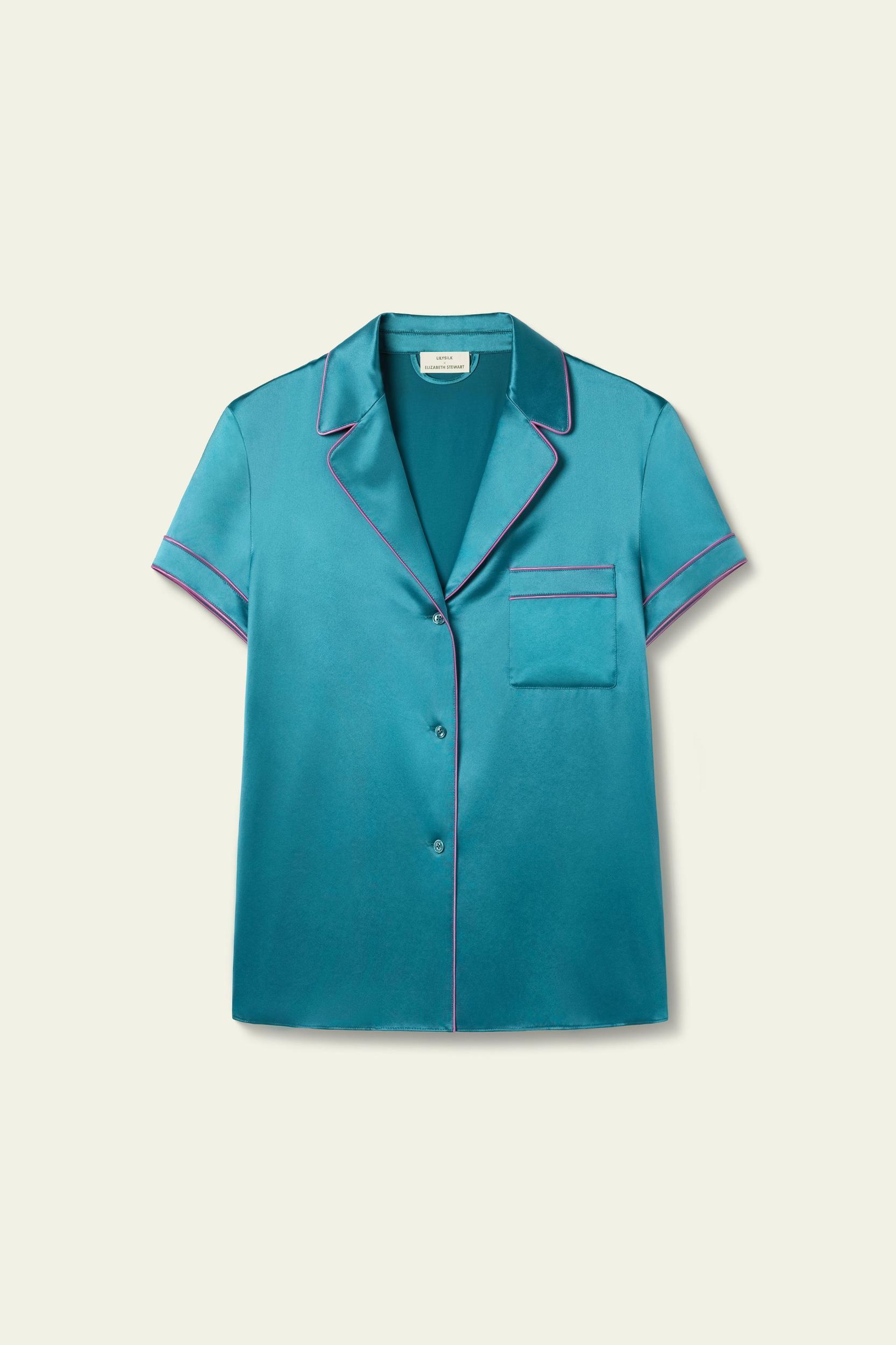 Contrast-Trimmed Silk Shirt Product Image